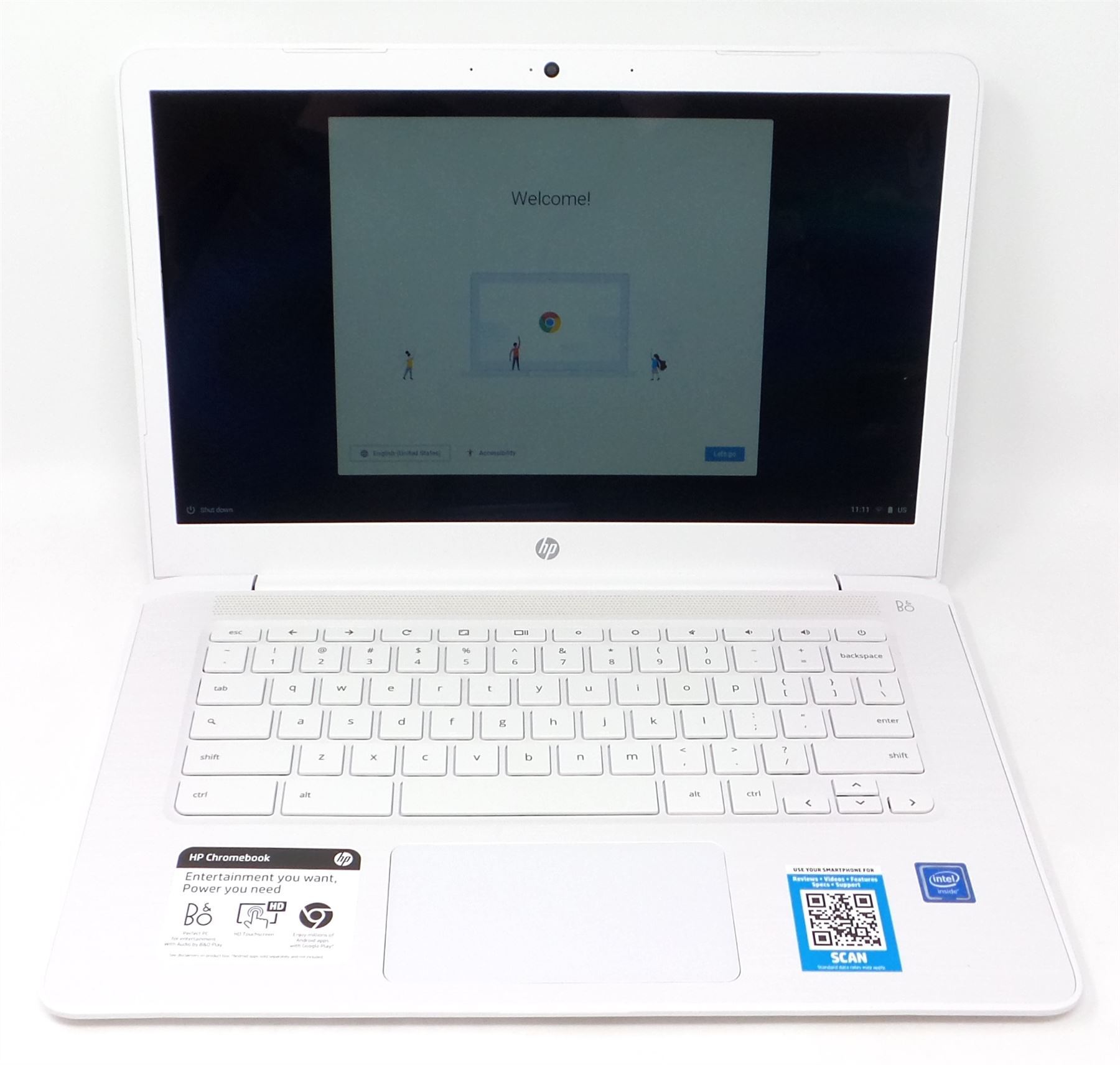 HP Chromebook 14" Touchscreen Intel 3350 16GB eMMC 4GB White 14CA021NR