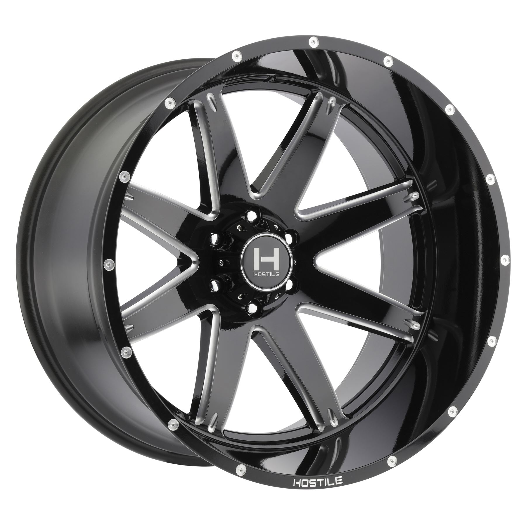 5 New 20x9 +0 Hostile H109 Alpha Gloss Black Milled Wheels Rims 5x127
