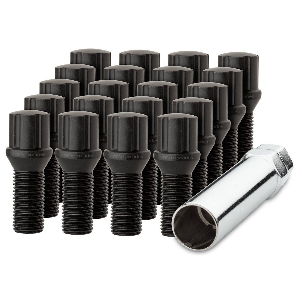 20PC 14x1.5 Black Lug Bolt Wheel Install Kit 27mm (Includes Socket) W27014CBB eBay