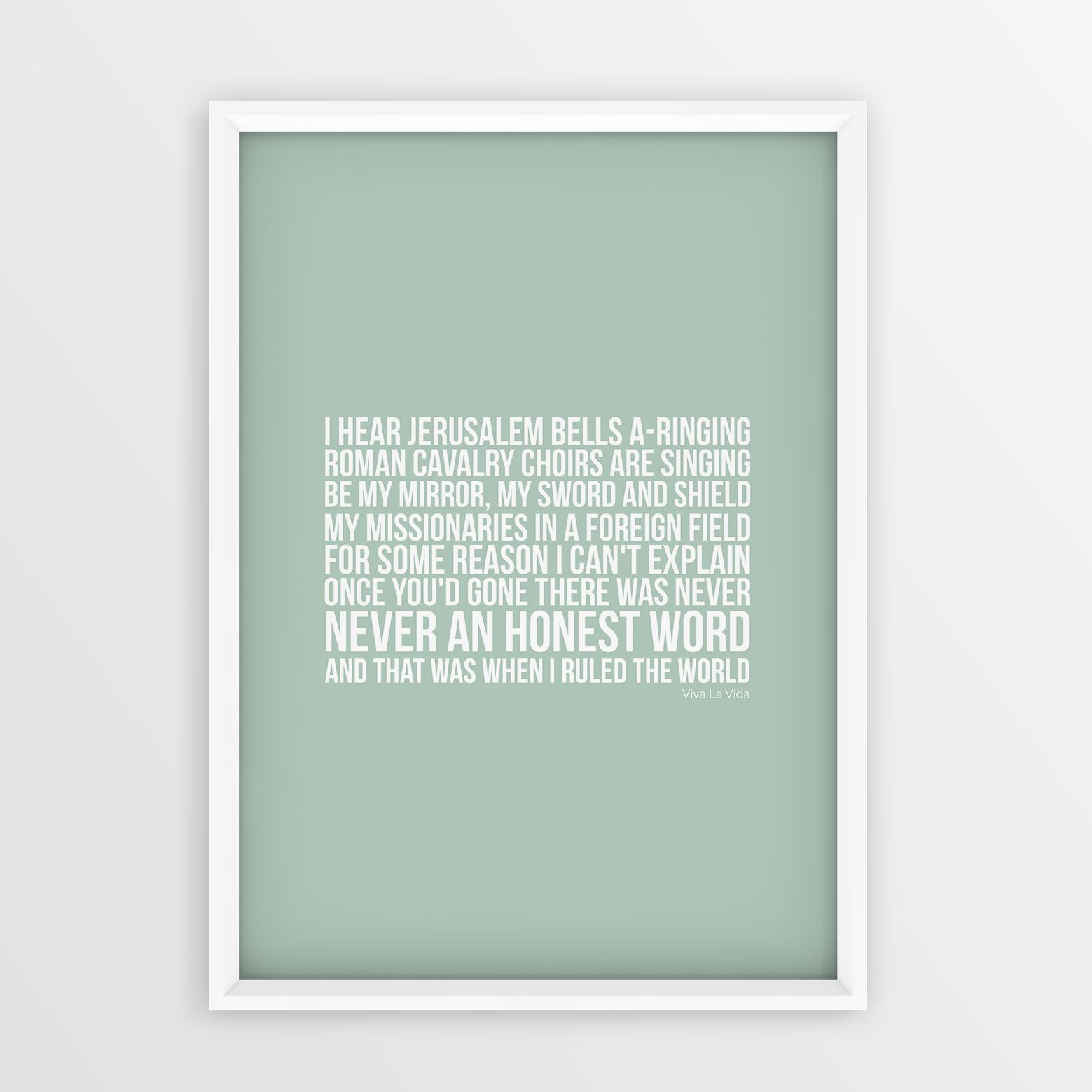 coldplay viva la vida poster song lyrics typology print no frame a3 frame size