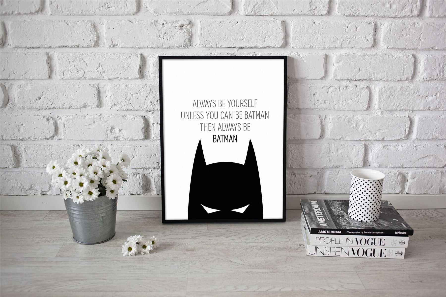 Childs Nursery Play Room Bedroom Poster Always Be Batman Motivation Art