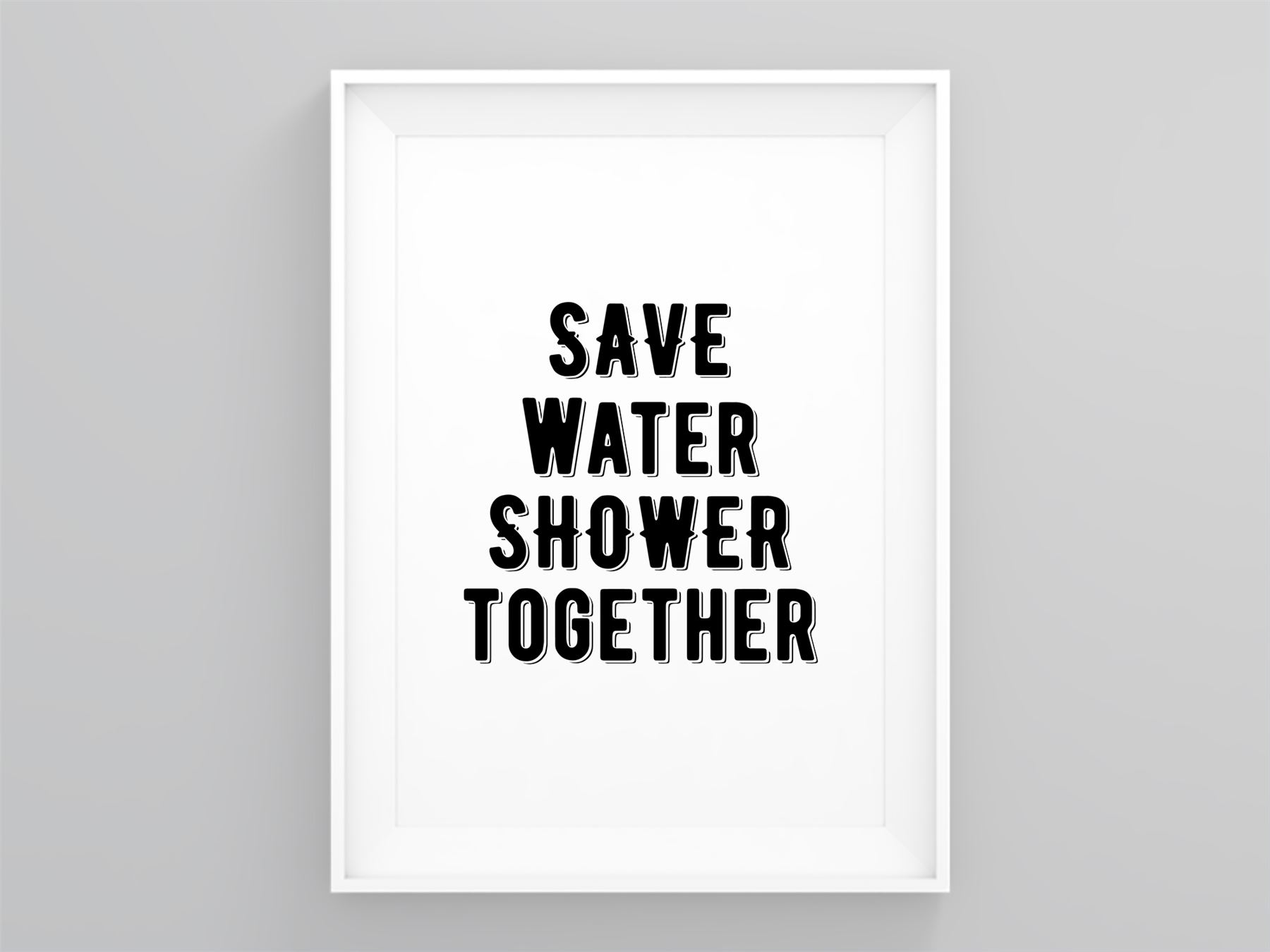 Save Water Shower Together Framed Toilet Print Poster Décor Typography