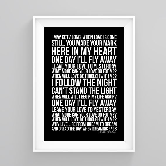 john lewis christmas advert one day i ll fly away lyrics poster john lewis christmas advert one day i 039