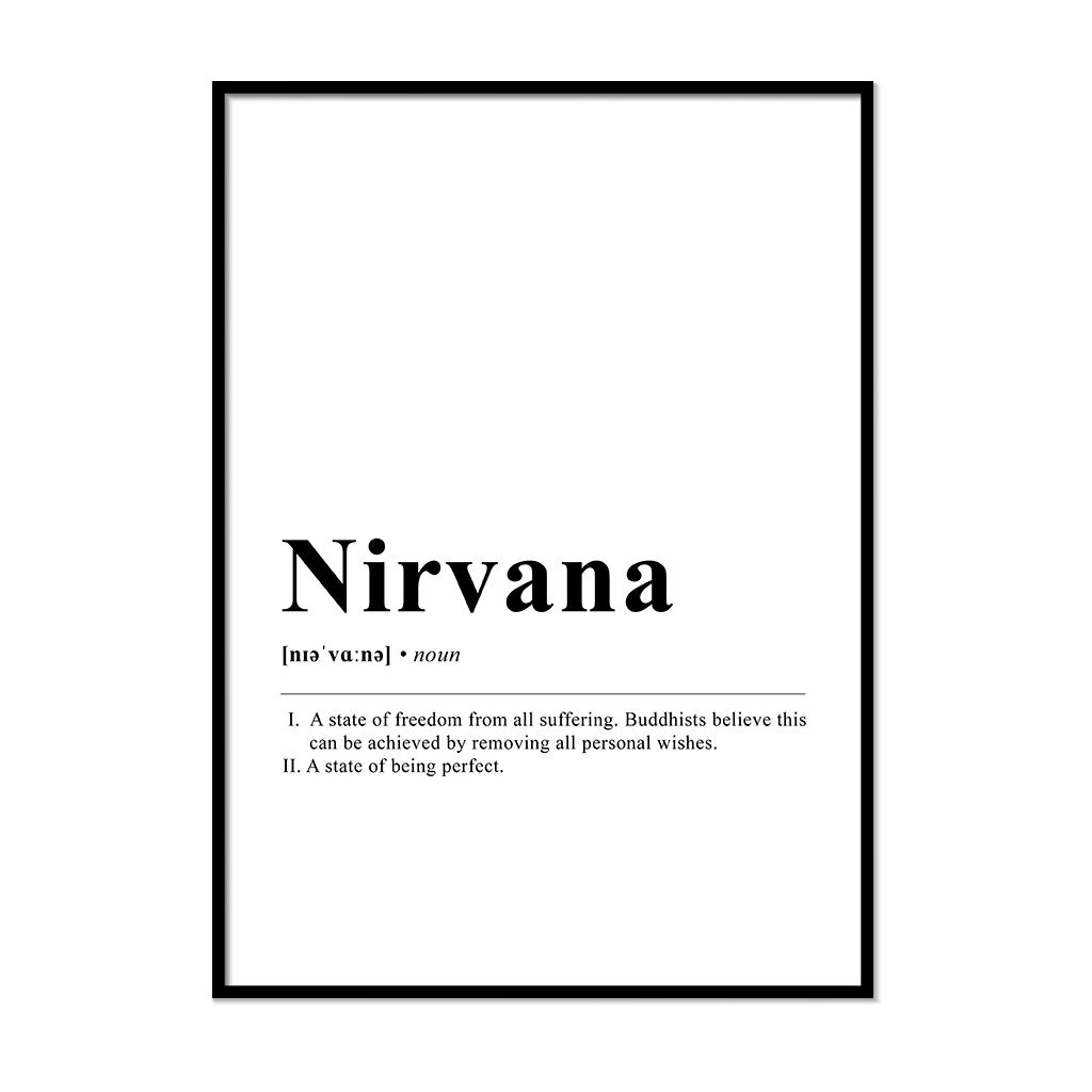 Nirvana Dictionary Definition Home Framed Art Quote Print Illustrations A5 A4 A3 eBay