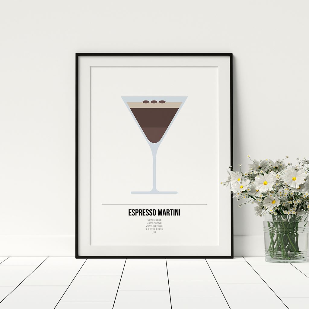 Espresso Martini Cocktail Print Drinks Print Kitchen Artwork Home Décor
