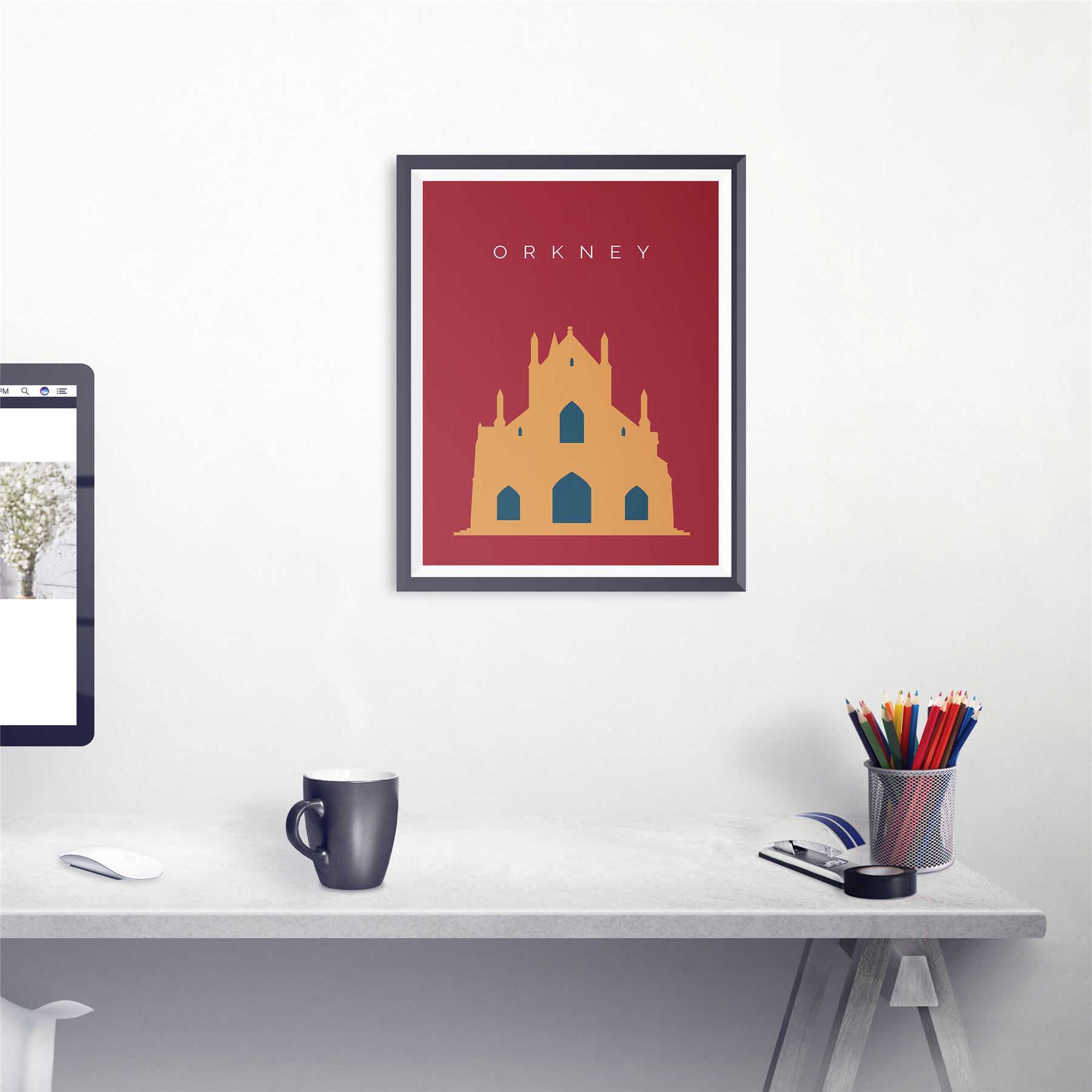 Orkney St Magnus Cathedral Travel Artwork Landmark Artwork Retro