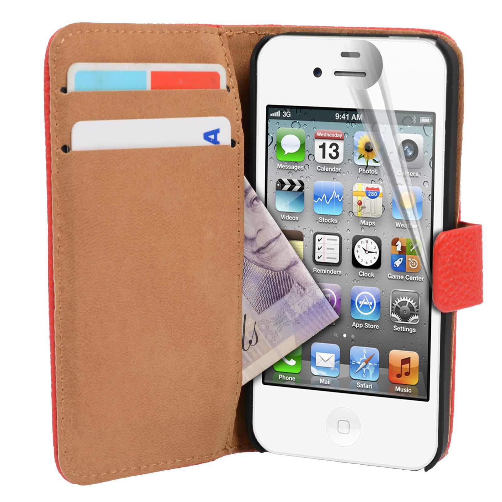 For Apple iPhone SE 5S 5 Leather Case Textured Wallet Credit Card Cover