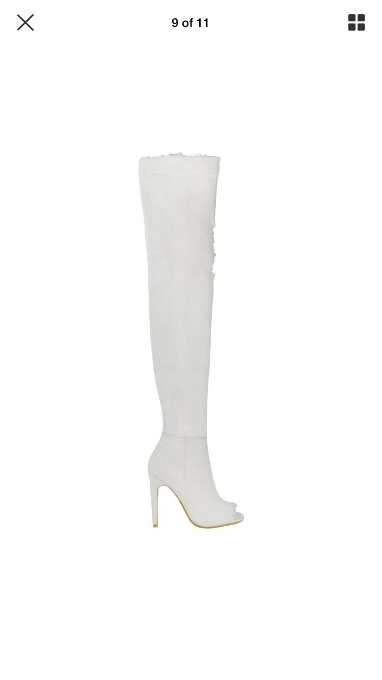 white denim boots