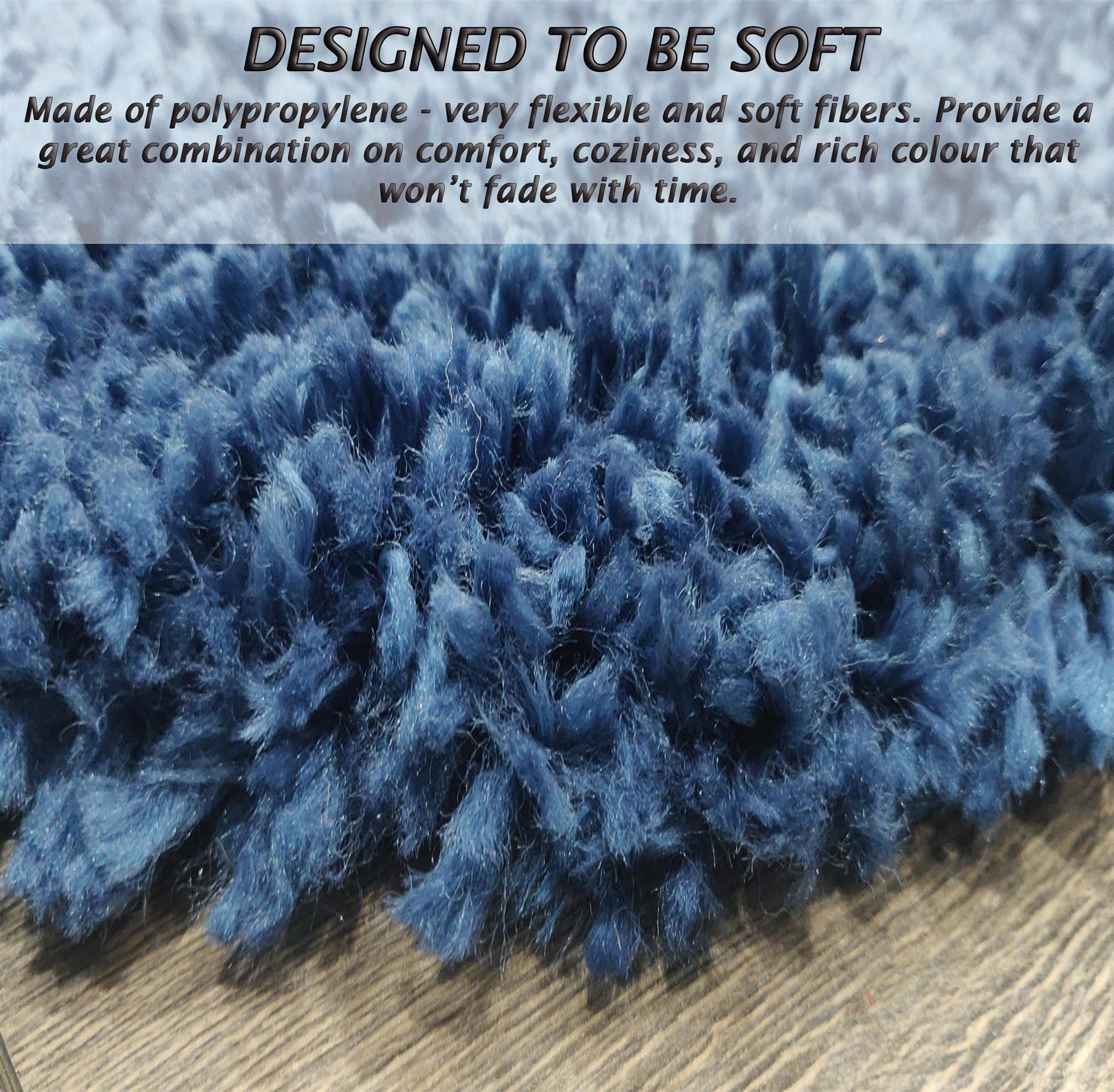 Circular Shaggy Rug Round Fuzzy Carpet Soft Fluffy No-Shed Floor Mat Living Room - Picture 67 of 96