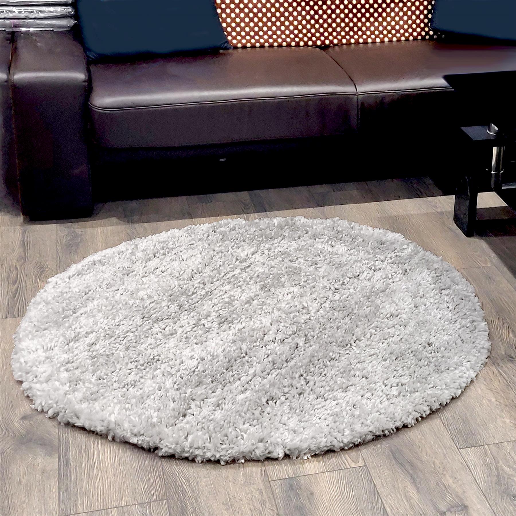 Circular Shaggy Rug Round Fuzzy Carpet Soft Fluffy No-Shed Floor Mat Living Room - Picture 81 of 96