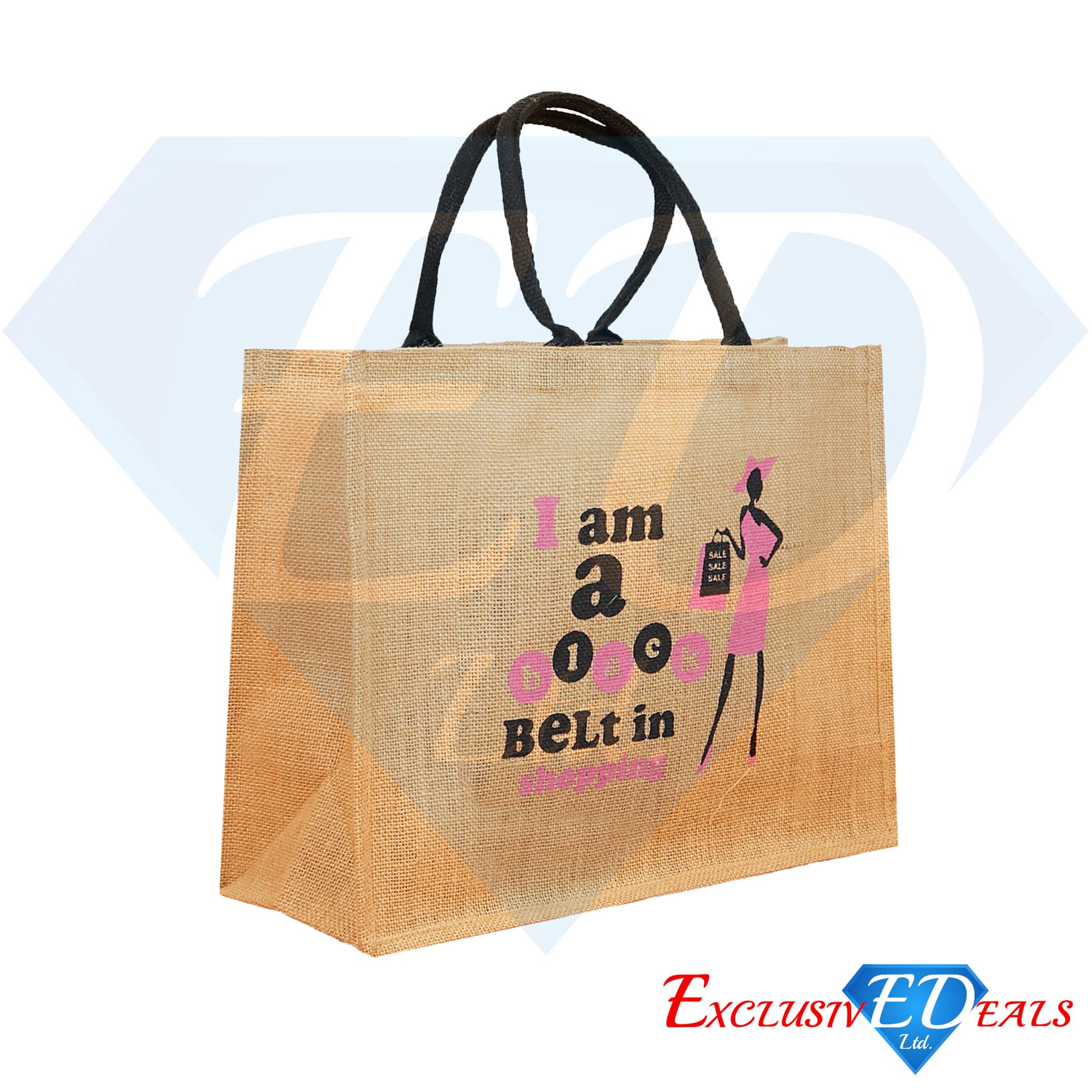 Bolso de Compras Grande de Arpillera de Yute Eco-Reutilizable Bolso de Regalo Bolso de Almuerzo - Imagen 13 de 28