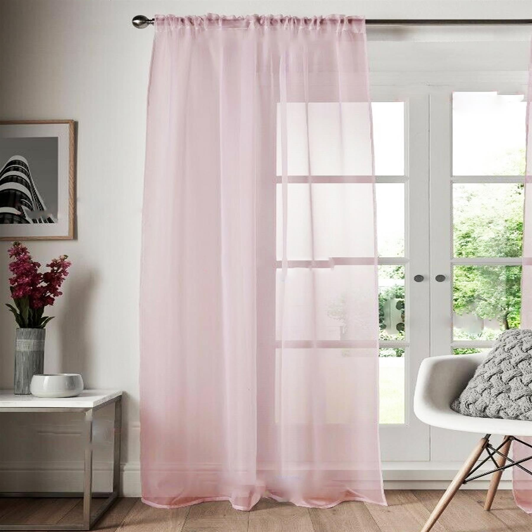 Voile Curtain 1 Panel Slot Top Or Eyelet Ring Top Mesh See-Through Net Curtain - Picture 23 of 60