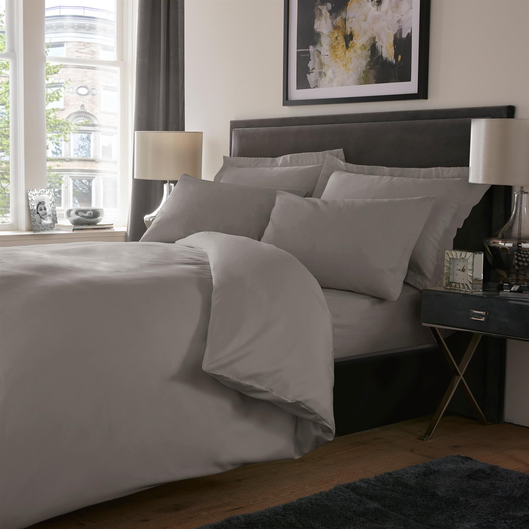 800TC Plain Dyed Cotton Rich Duvet Cover Or Extra Deep / Fitted / Flat Bed Sheet - Picture 12 of 25