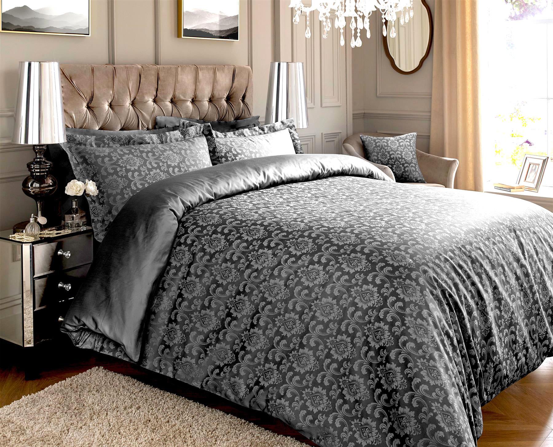 600TC Jacquard Damask Duvet Cover Sets Cotton Rich Extra Pillowcases - Picture 16 of 37