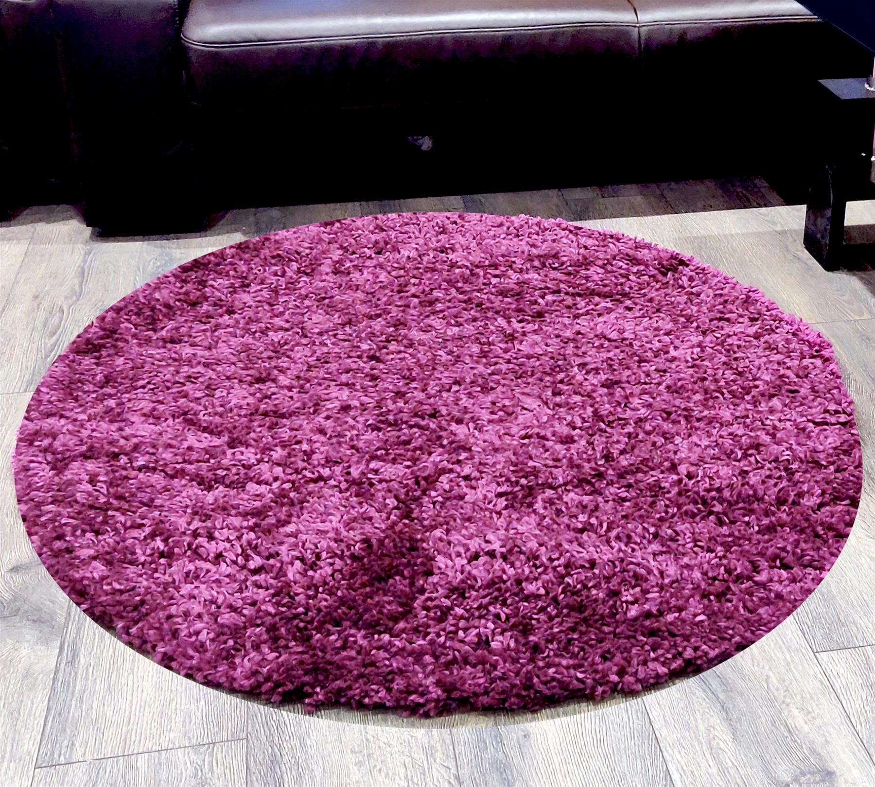 Circular Shaggy Rug Round Fuzzy Carpet Soft Fluffy No-Shed Floor Mat Living Room - Picture 73 of 96