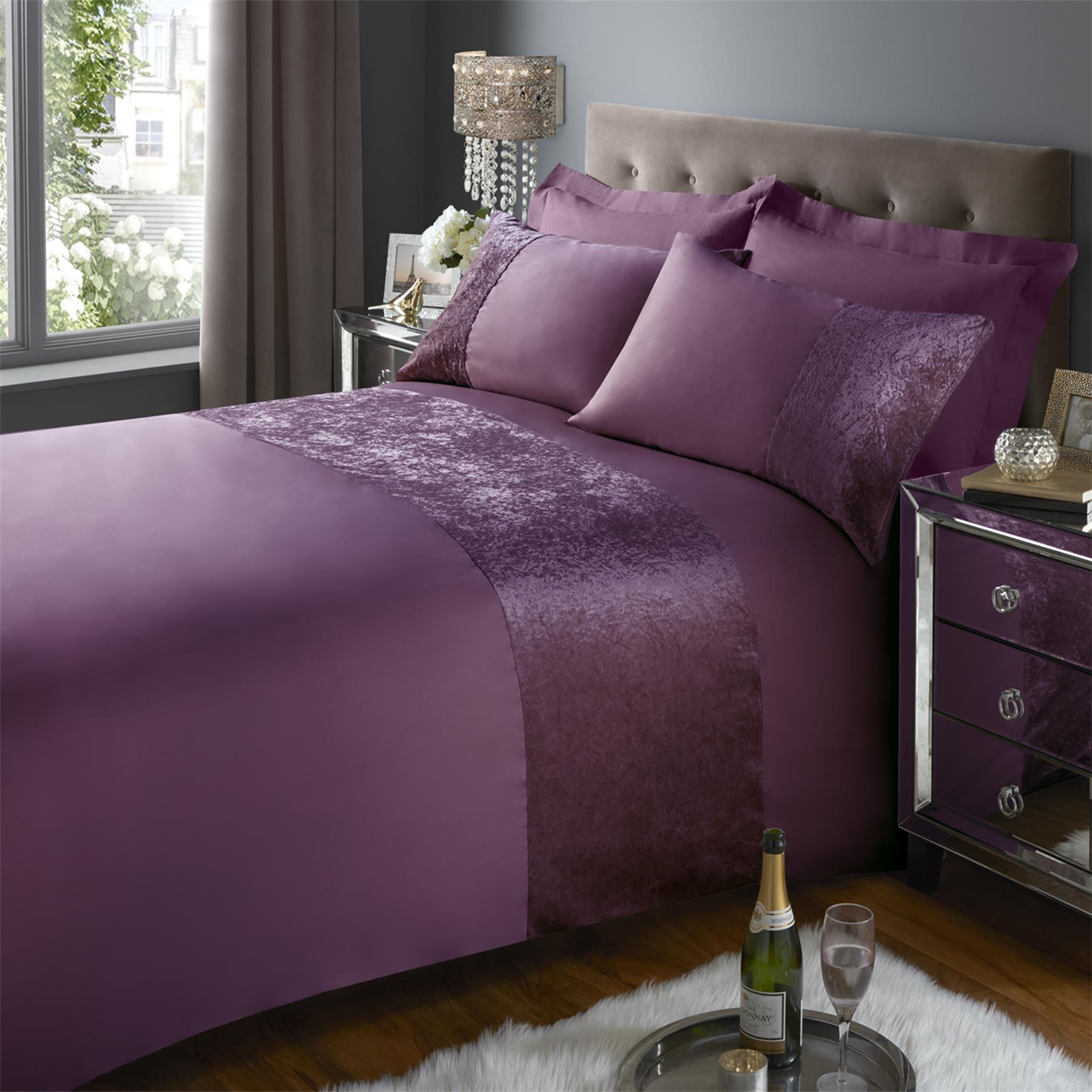 Set Micro Letto Con Fascia Velluto Schiacciato Copripiumino Federa Oxford Casalinga - Foto 30 di 49