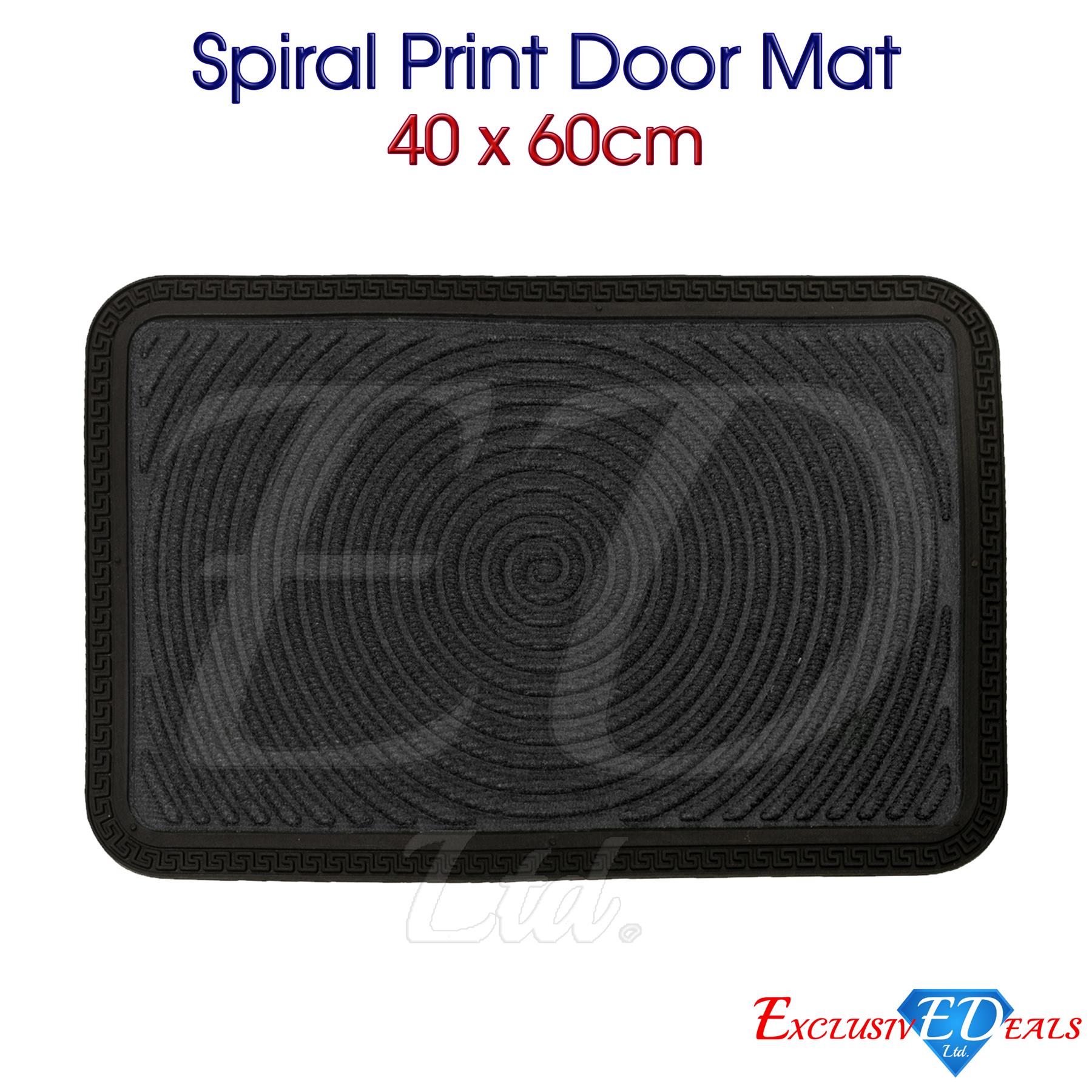 Natural Coir Door Mat 40 x 60cm Indoor Outdoor Spiral Celtic Knot Print Home Rug - Picture 5 of 41