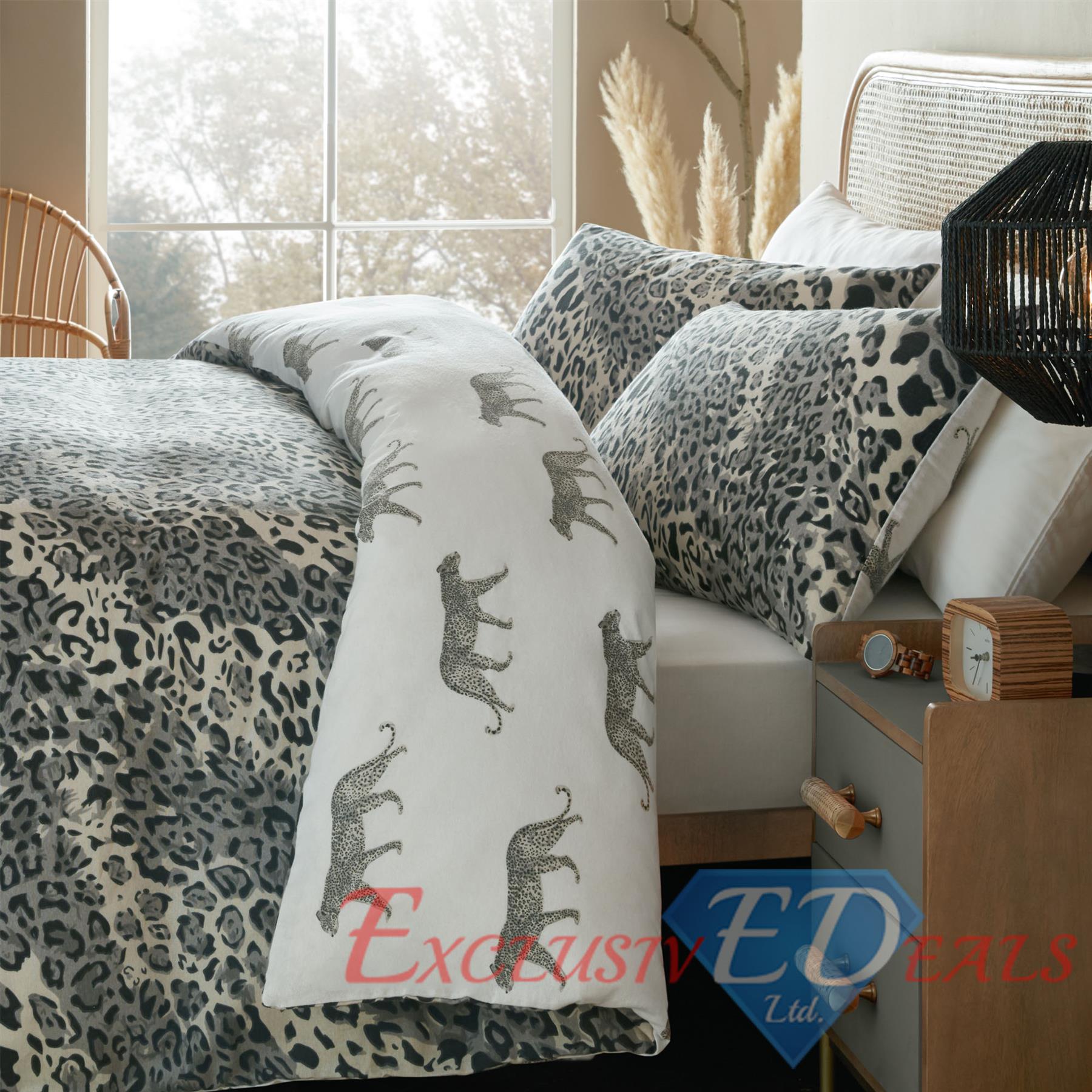 Flannelette Printed Duvet Cover Set 100% Brushed Cotton Reversible & Pillowcases - Picture 16 of 20