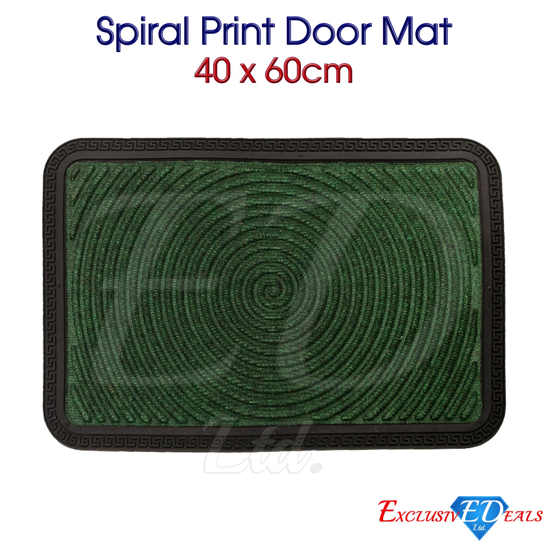 Natural Coir Door Mat 40 x 60cm Indoor Outdoor Spiral Celtic Knot Print Home Rug - Picture 13 of 41