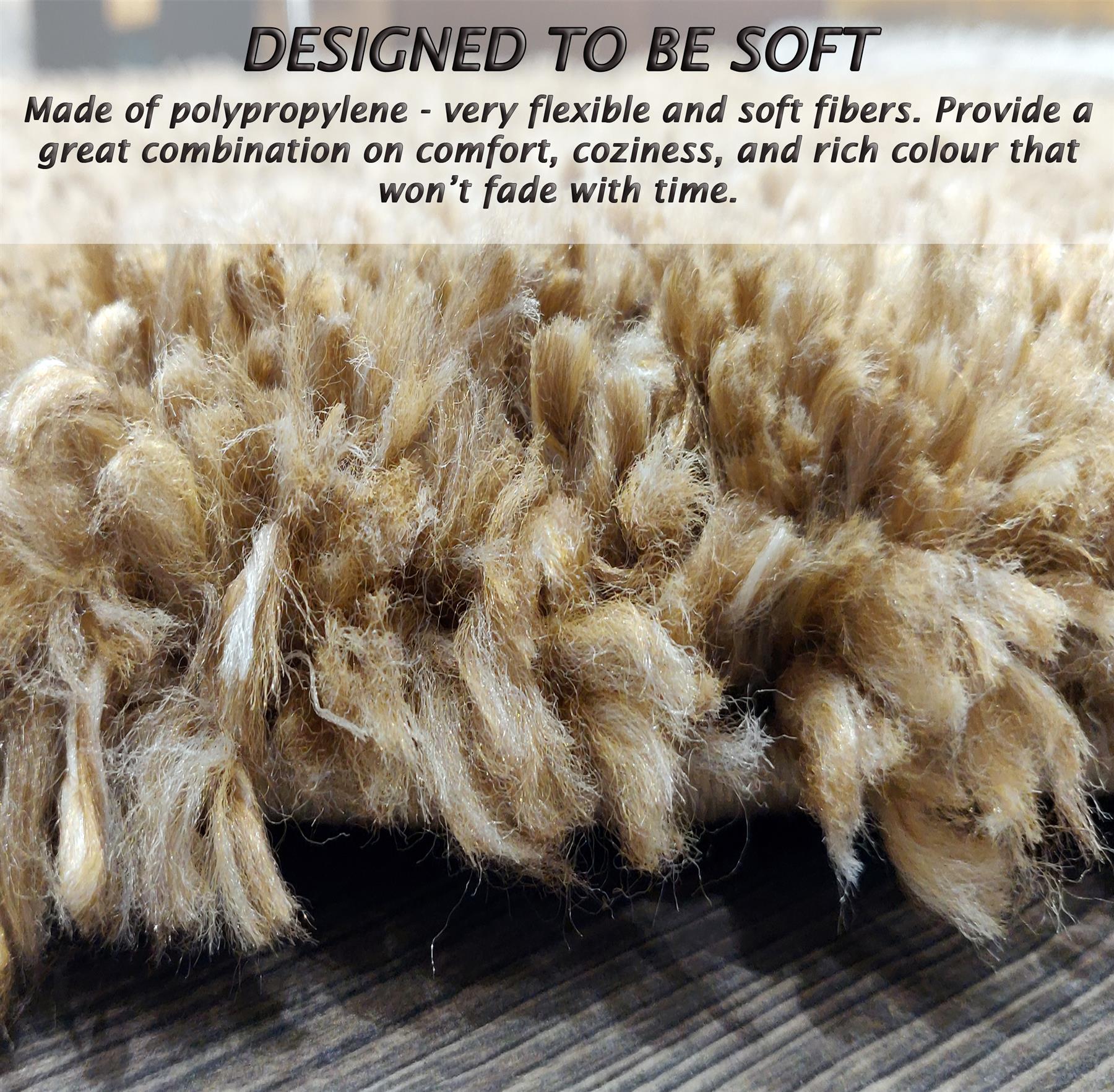 Circular Shaggy Rug Round Fuzzy Carpet Soft Fluffy No-Shed Floor Mat Living Room - Picture 4 of 96