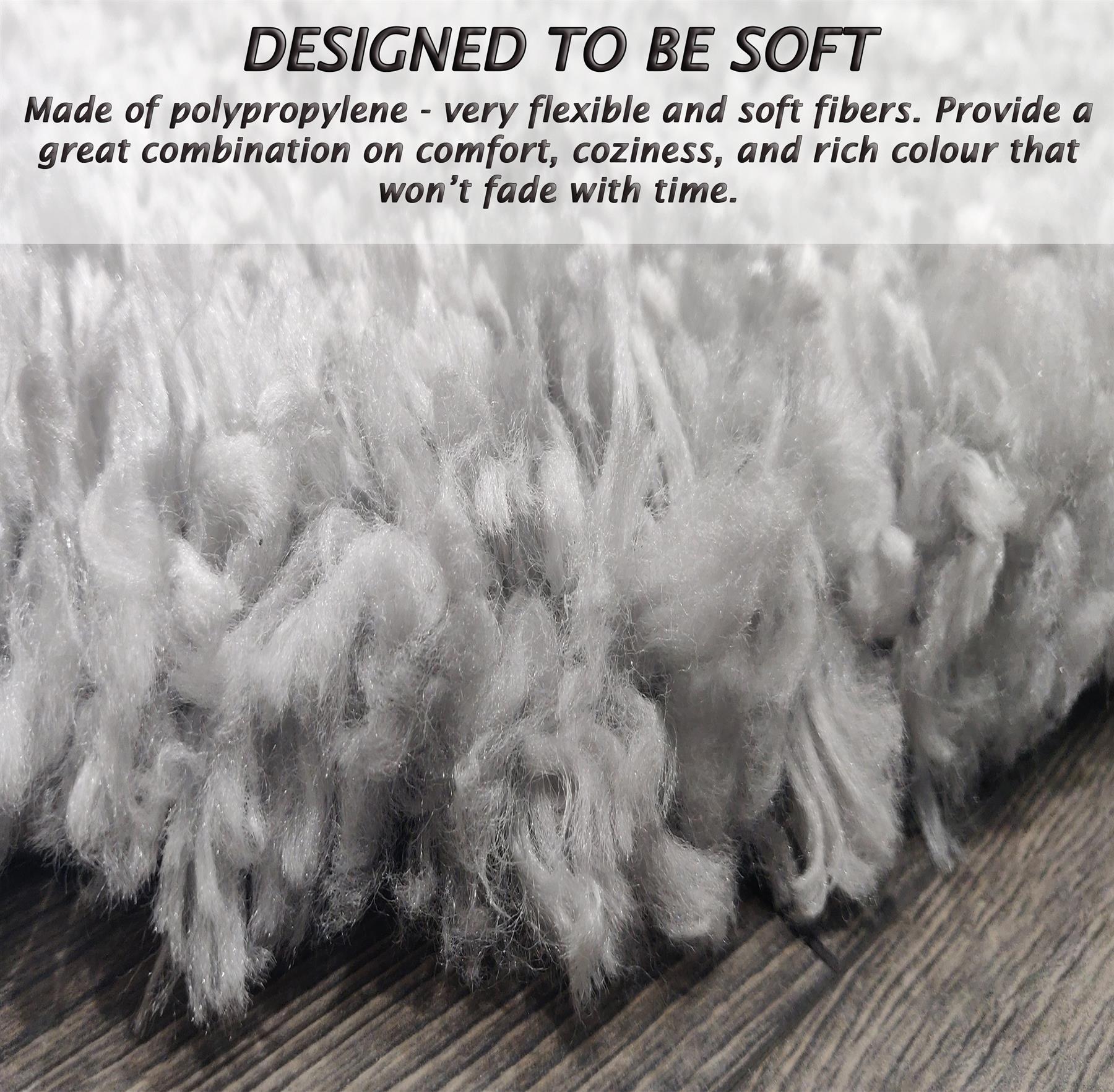Circular Shaggy Rug Round Fuzzy Carpet Soft Fluffy No-Shed Floor Mat Living Room - Picture 83 of 96