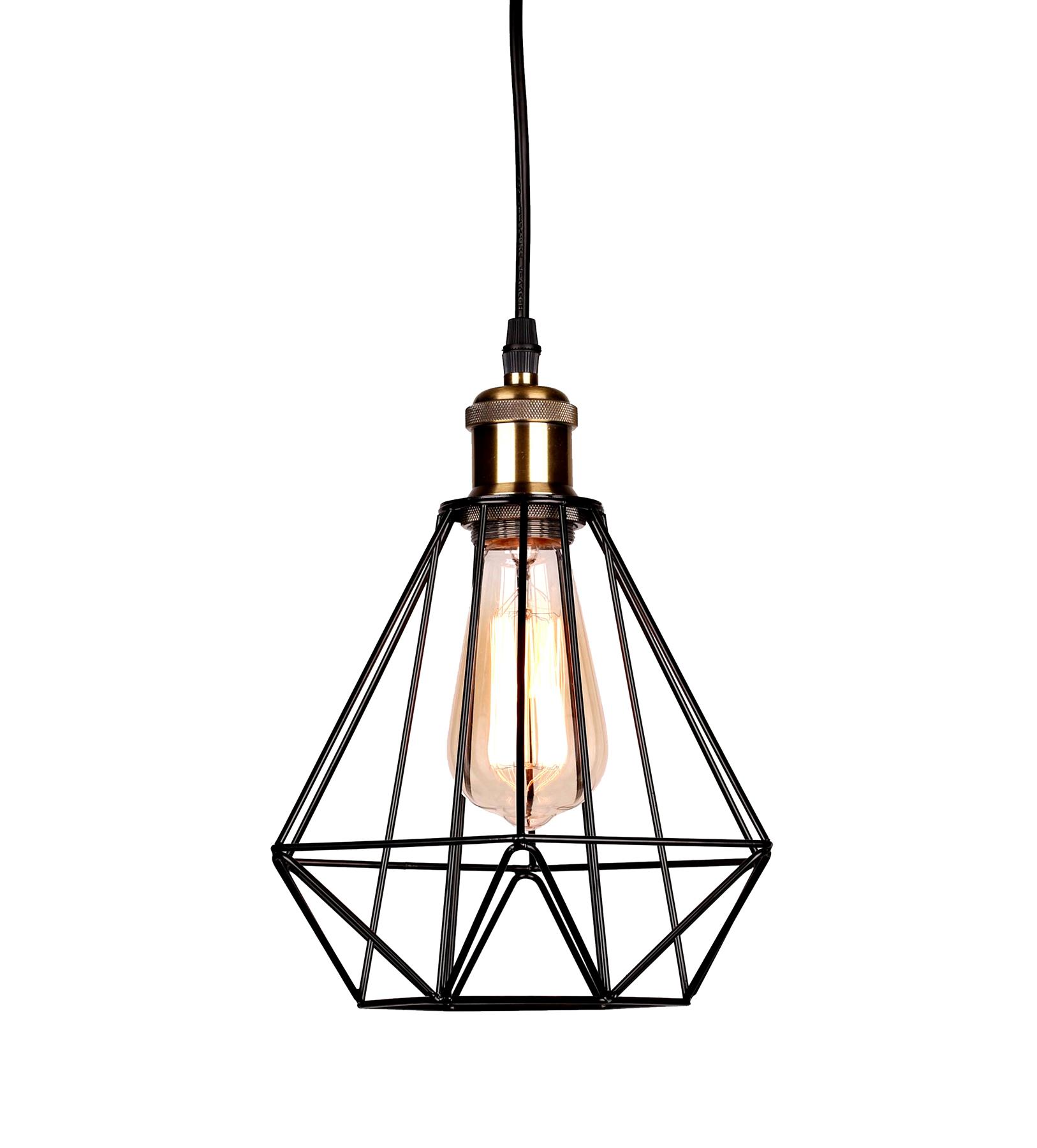 Vintage Metal Cage Industrial Wire Frame Pendant Light Loft Ceiling