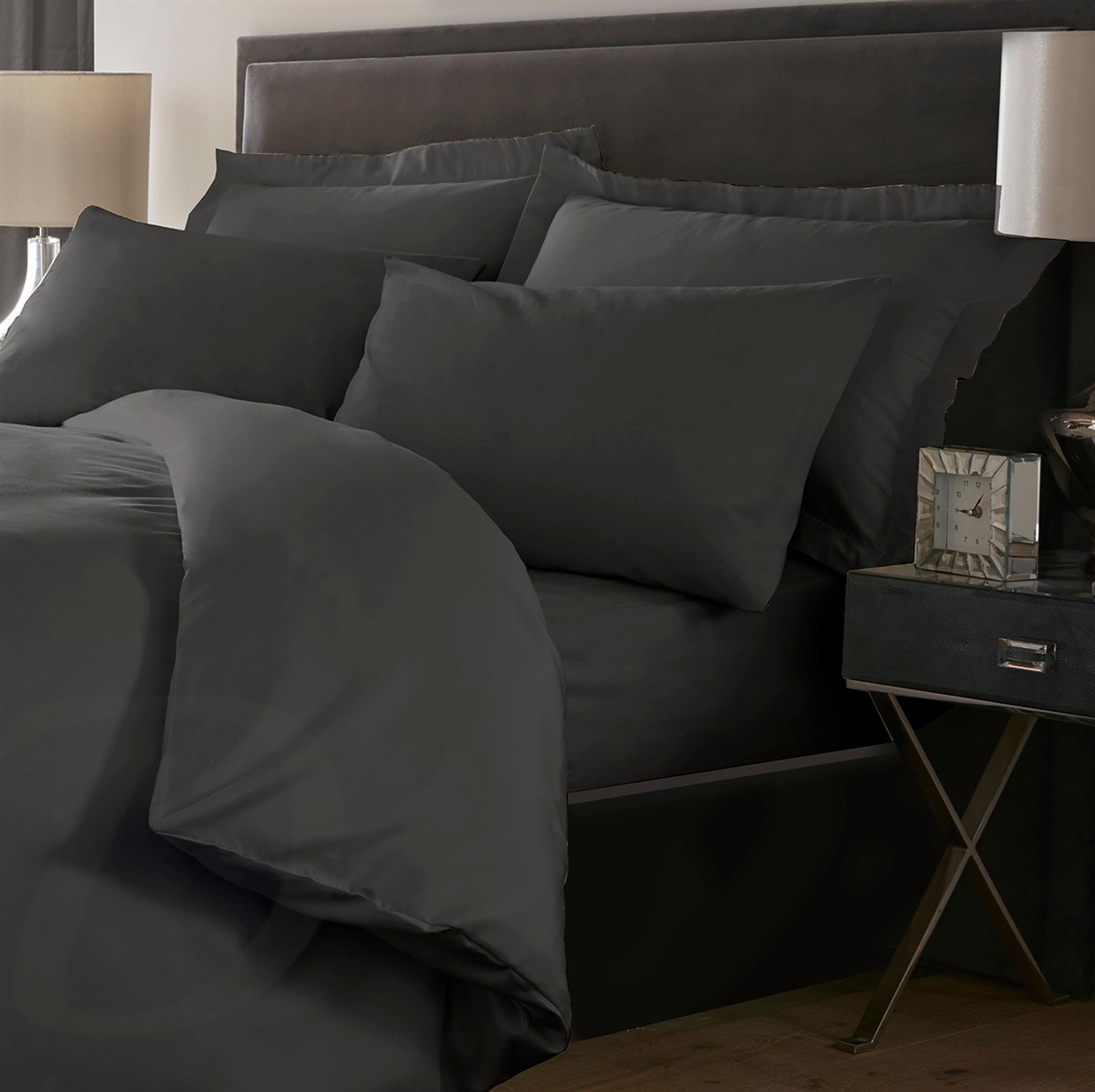 800TC Plain Dyed Cotton Rich Duvet Cover Or Extra Deep / Fitted / Flat Bed Sheet - Picture 7 of 25