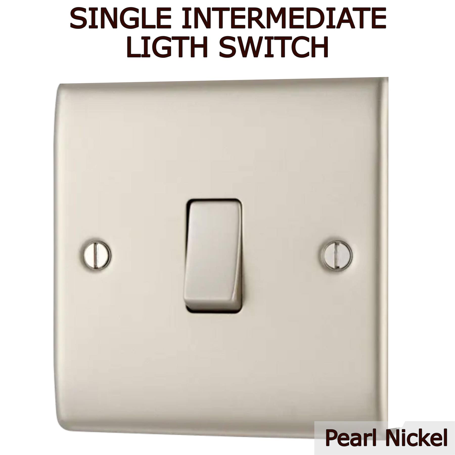 Interruptor de luz única de metal de 2 vías/intermedio interruptor de pared 20A 16AX tornillos de 1 pasillo - Imagen 9 de 11