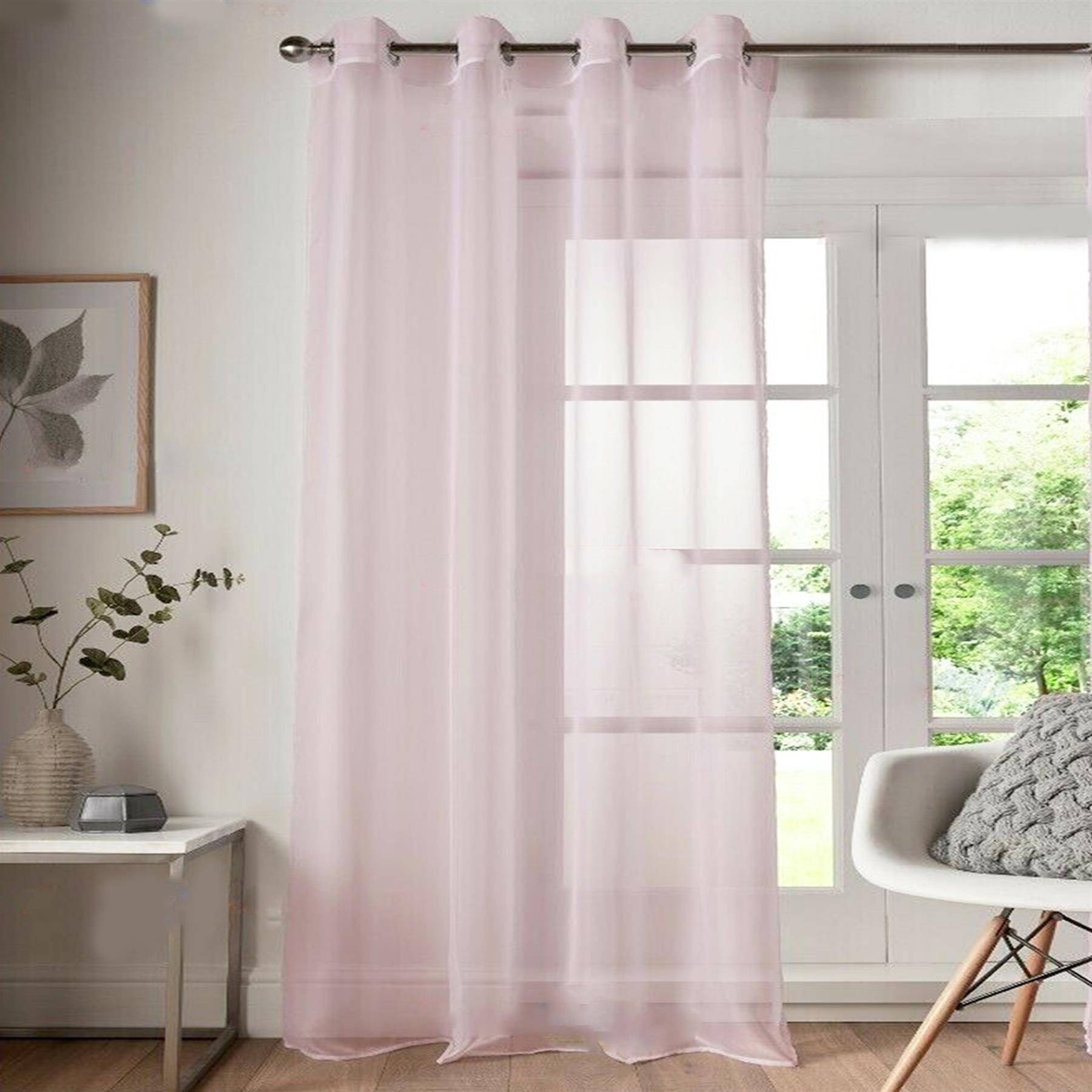 Voile Curtain 1 Panel Slot Top Or Eyelet Ring Top Mesh See-Through Net Curtain - Picture 24 of 60