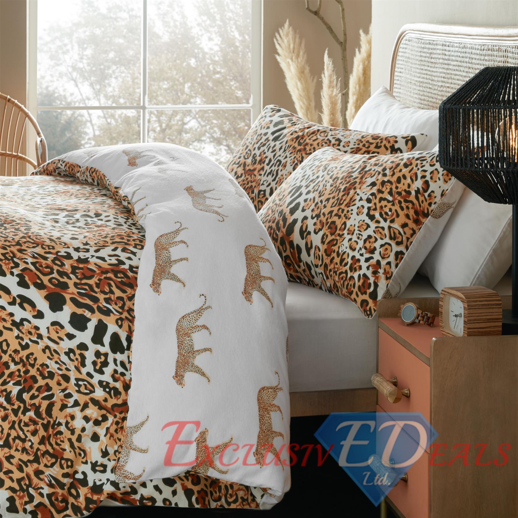 Flannelette Printed Duvet Cover Set 100% Brushed Cotton Reversible & Pillowcases - Picture 10 of 20