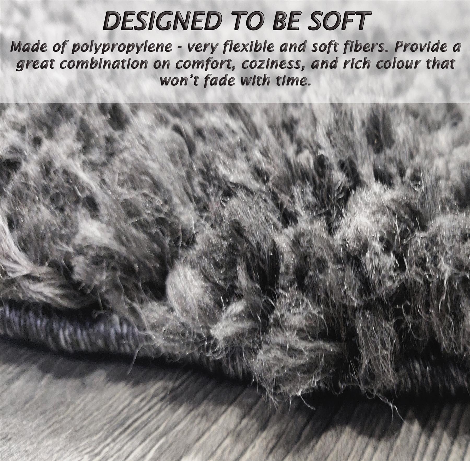 Circular Shaggy Rug Round Fuzzy Carpet Soft Fluffy No-Shed Floor Mat Living Room - Picture 21 of 96