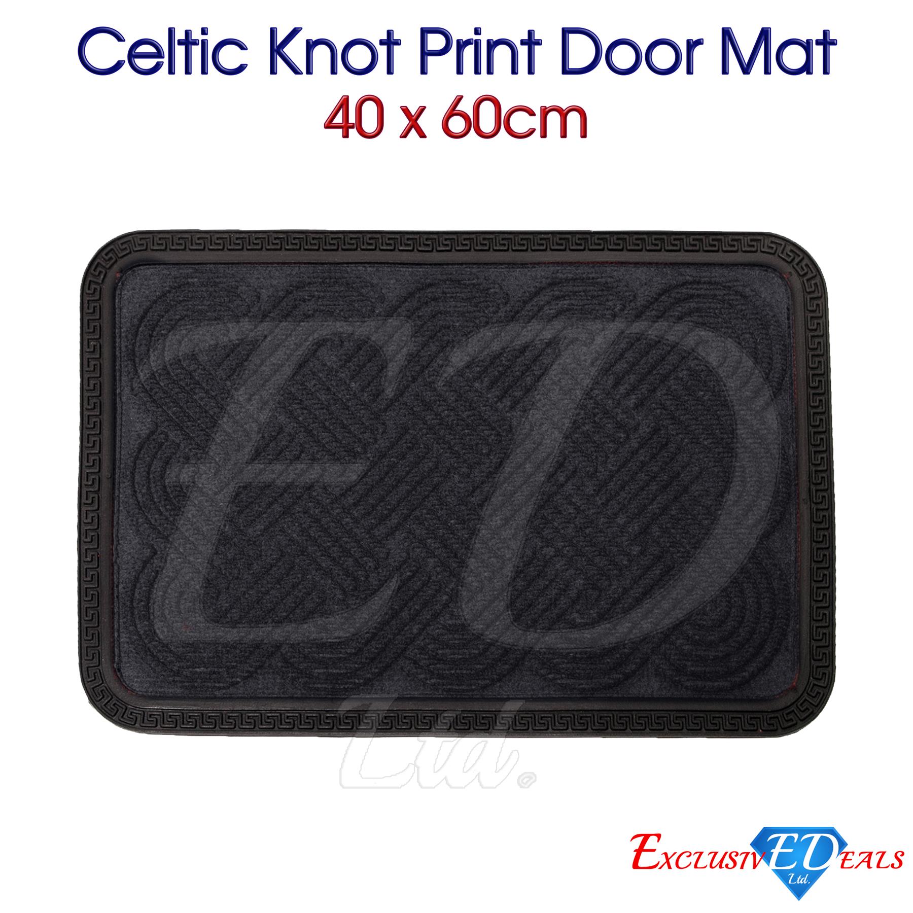 Natural Coir Door Mat 40 x 60cm Indoor Outdoor Spiral Celtic Knot Print Home Rug - Picture 25 of 41
