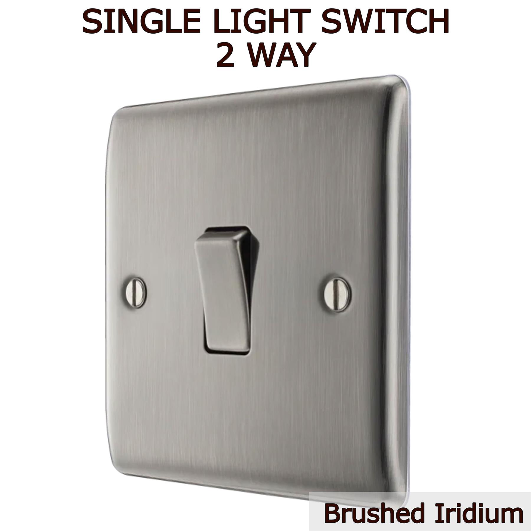 Metal Light Switch & Screws 1 Gang Intermediate / 2Way Wall Switch 20A