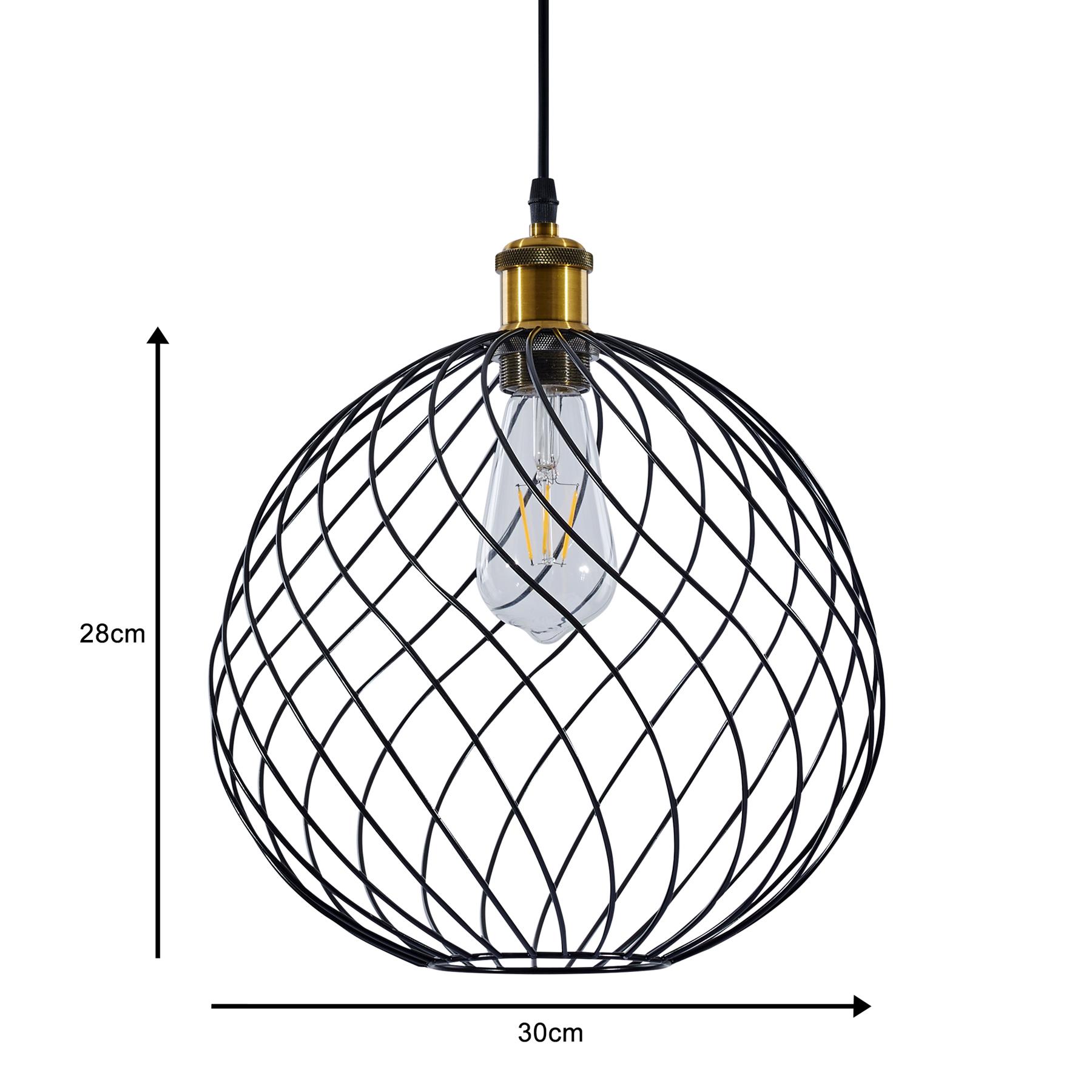 Vintage Metal Cage Industrial Wire Frame Pendant Light Loft Ceiling
