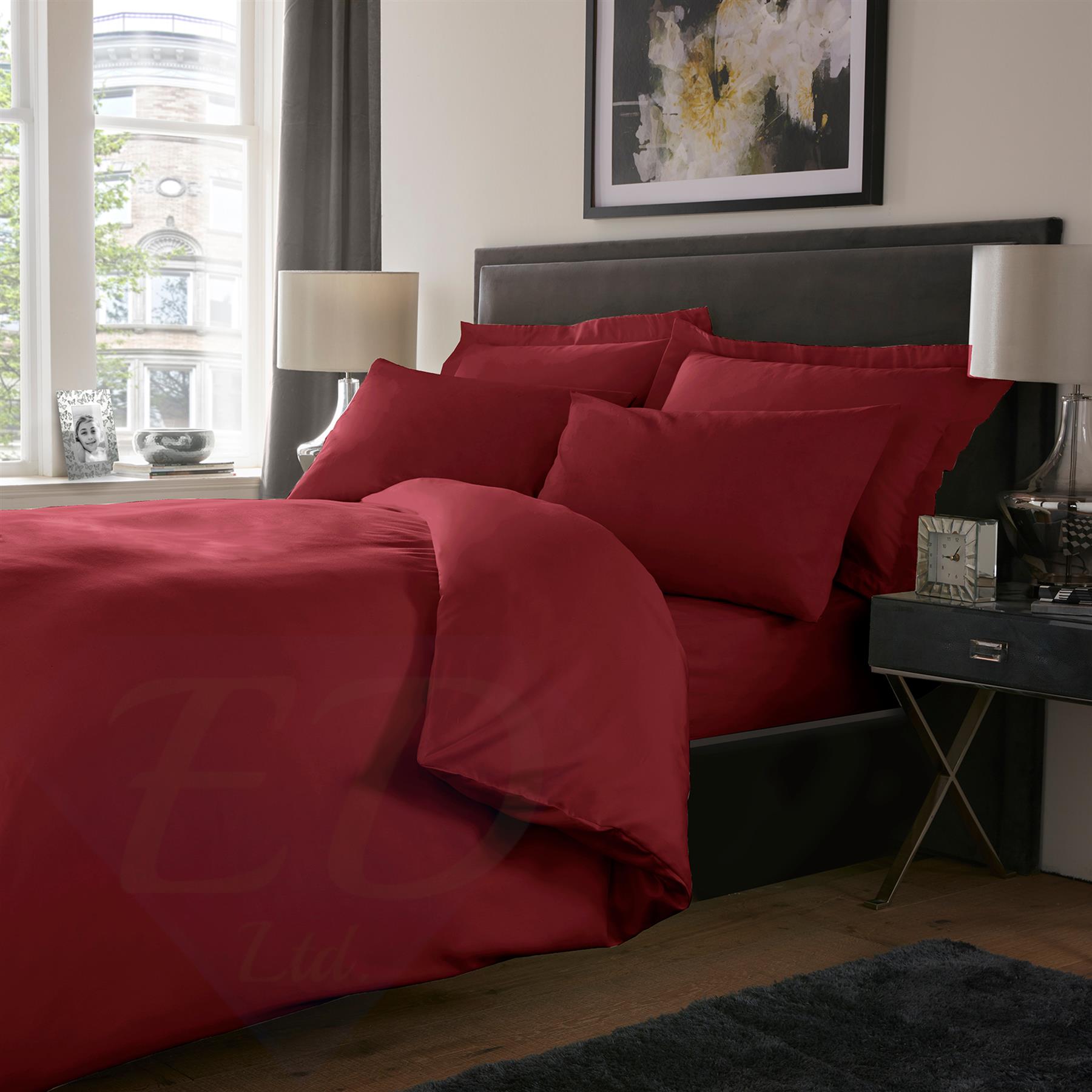 800TC Plain Dyed Cotton Rich Duvet Cover Or Extra Deep / Fitted / Flat Bed Sheet - Picture 4 of 25