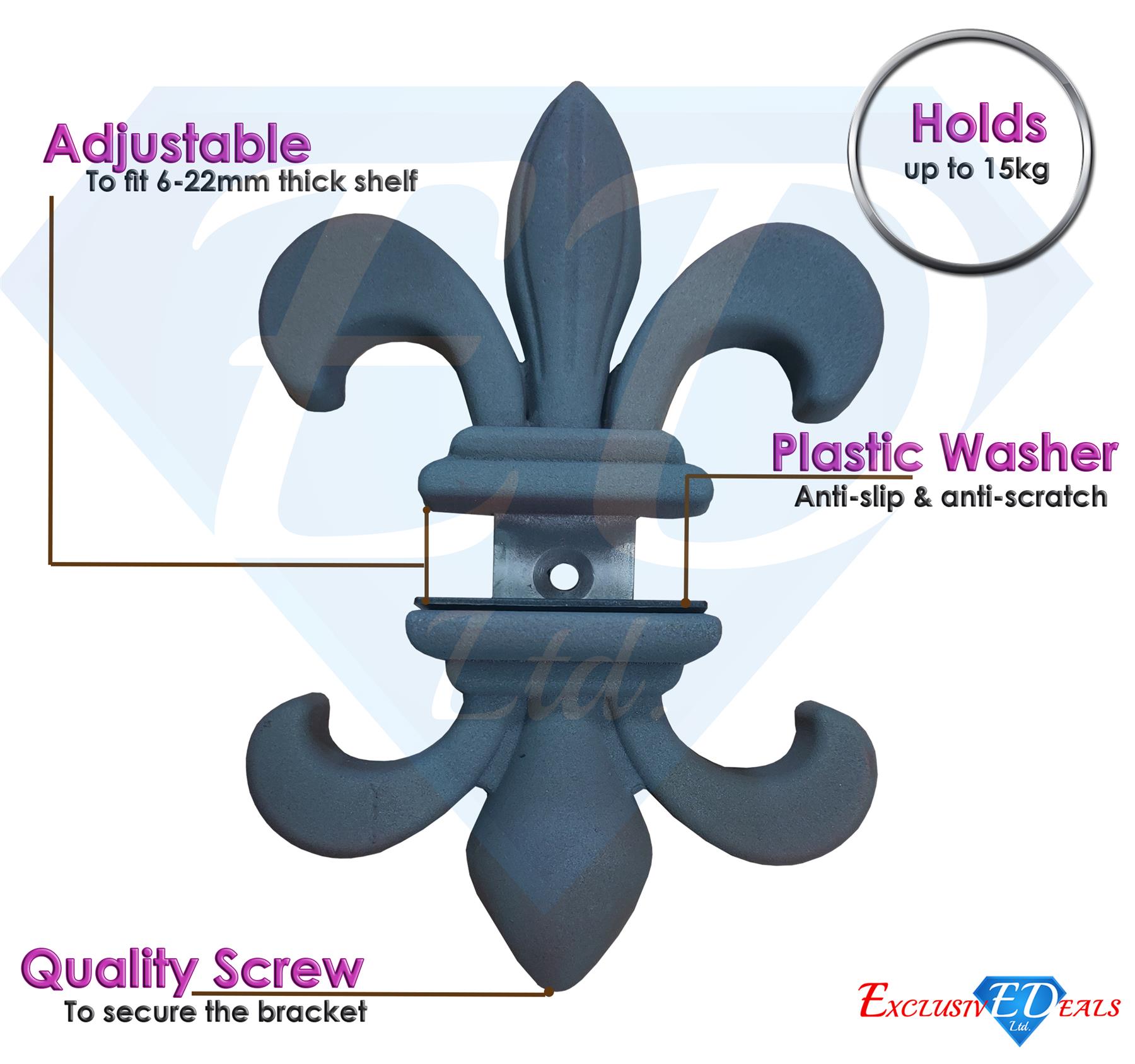 Cast Iron Wall Shelf Brackets - Heavy Duty Vintage Victorian Antique Rustic - Picture 23 of 49