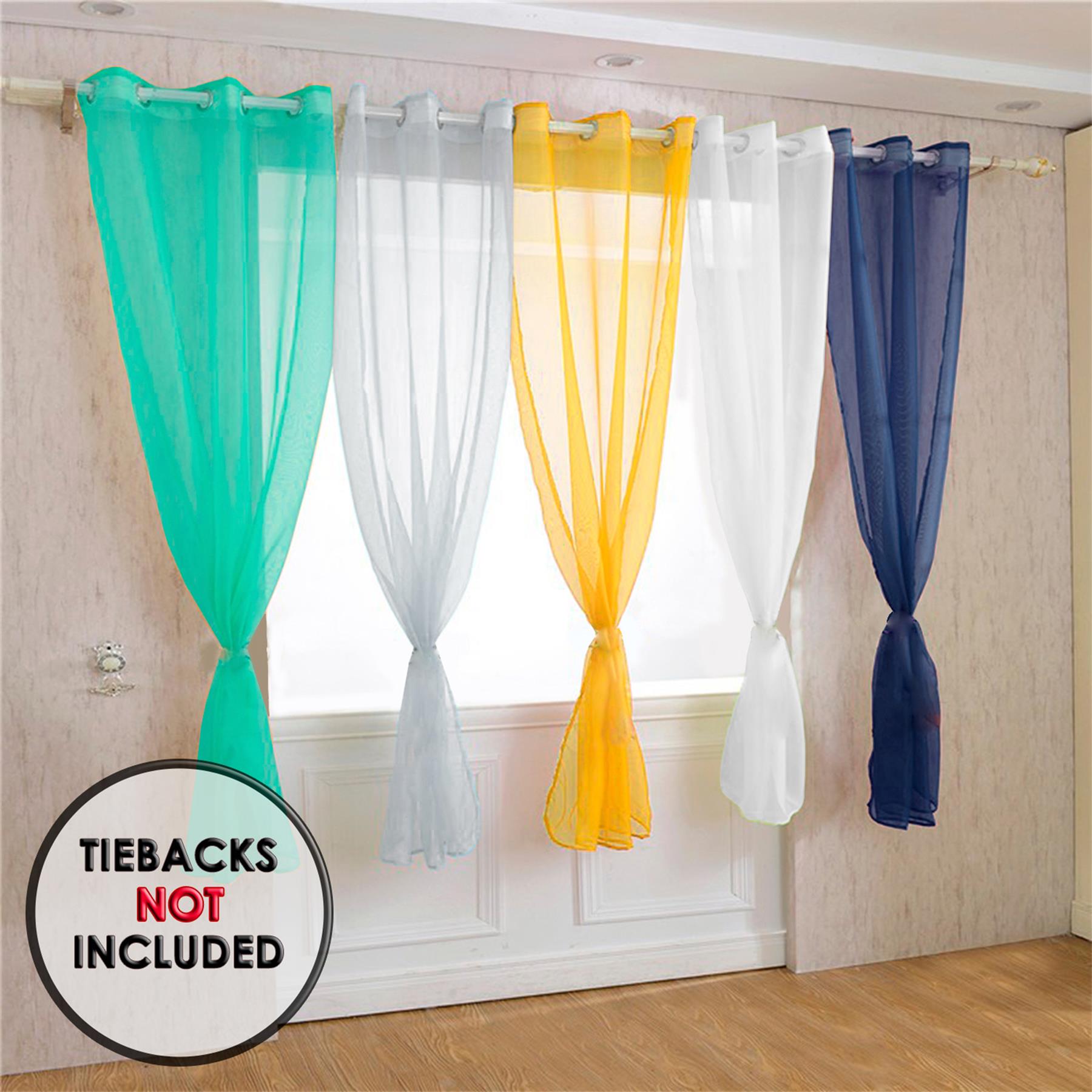 Voile Curtain 1 Panel Slot Top Or Eyelet Ring Top Mesh See-Through Net Curtain - Picture 42 of 60