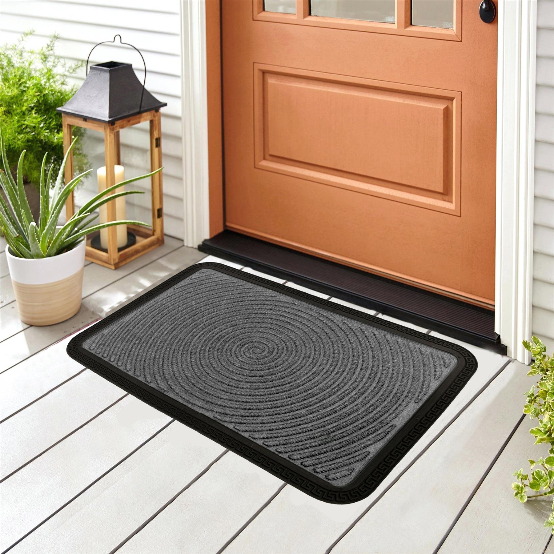 Natural Coir Door Mat 40 x 60cm Indoor Outdoor Spiral Celtic Knot Print Home Rug - Picture 14 of 41