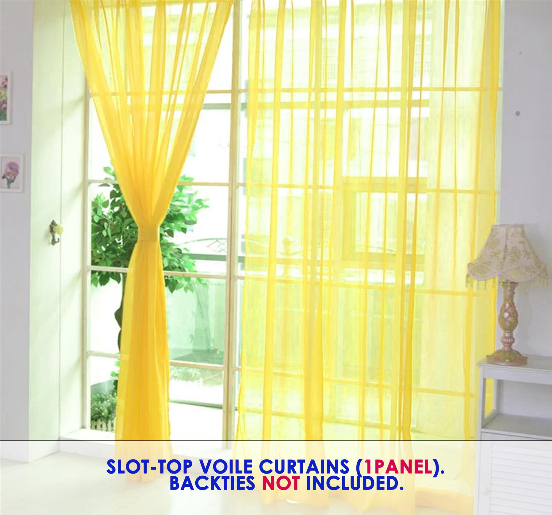 Voile Curtain 1 Panel Slot Top Or Eyelet Ring Top Mesh See-Through Net Curtain - Picture 48 of 60