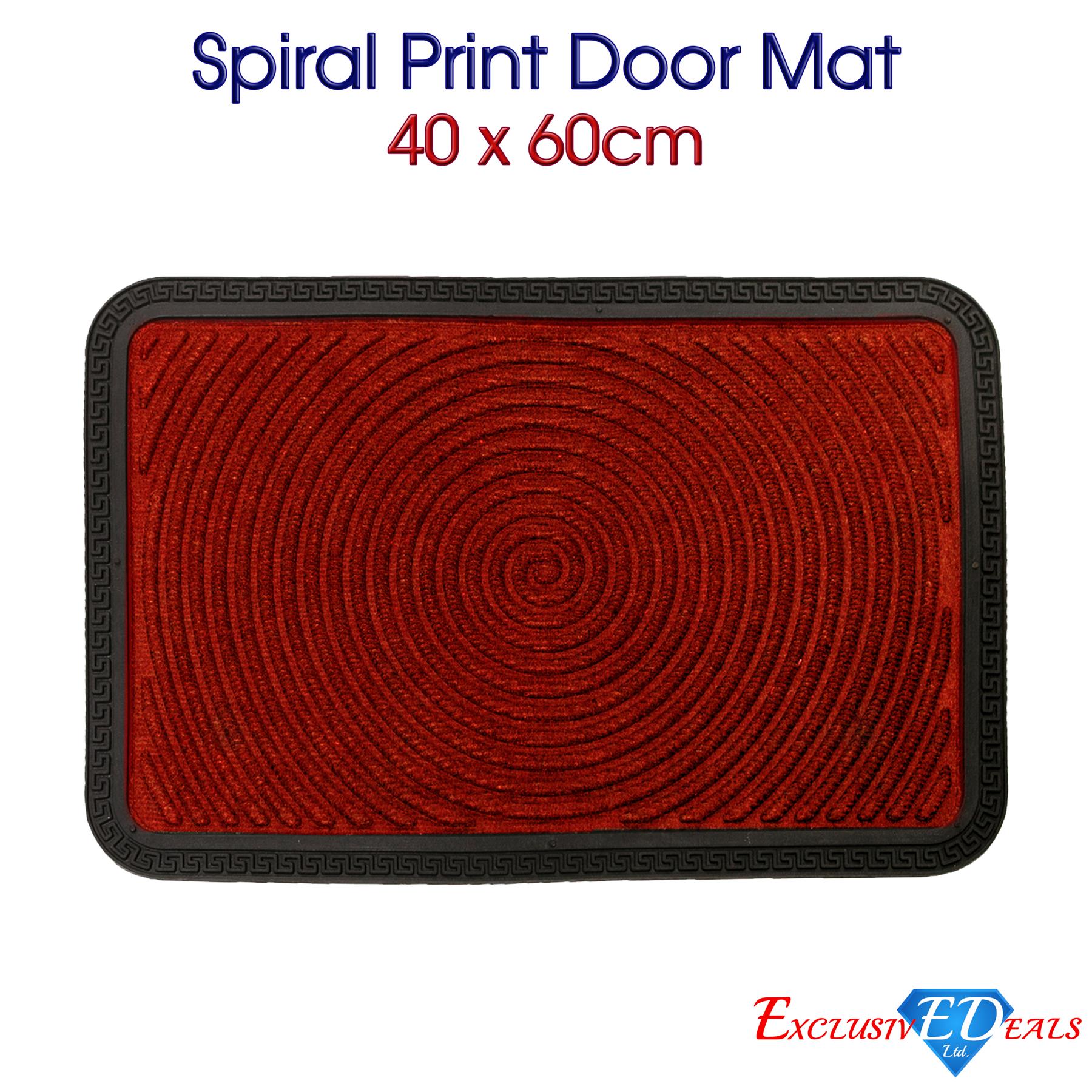 Natural Coir Door Mat 40 x 60cm Indoor Outdoor Spiral Celtic Knot Print Home Rug - Picture 20 of 41