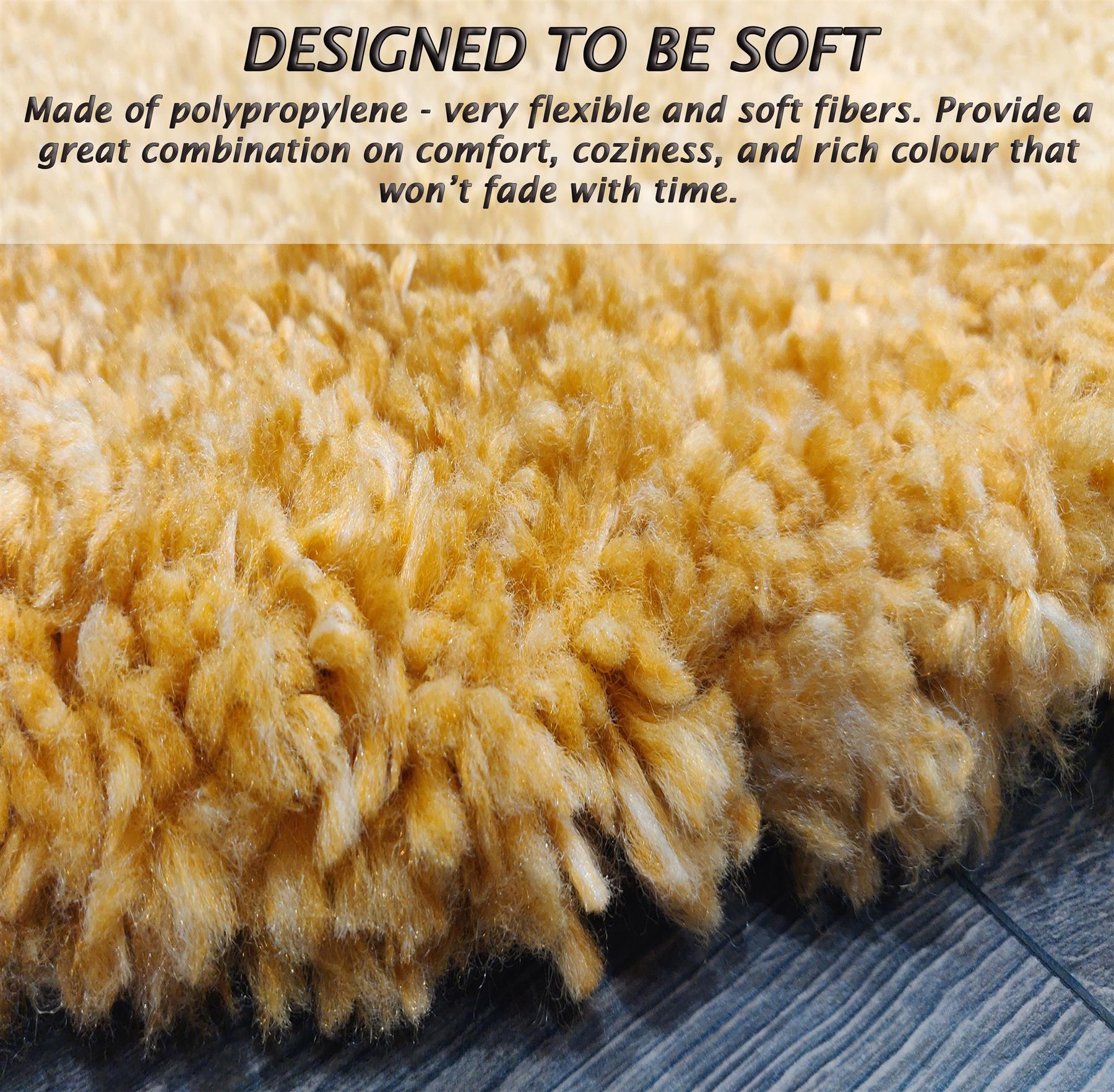 Circular Shaggy Rug Round Fuzzy Carpet Soft Fluffy No-Shed Floor Mat Living Room - Picture 59 of 96