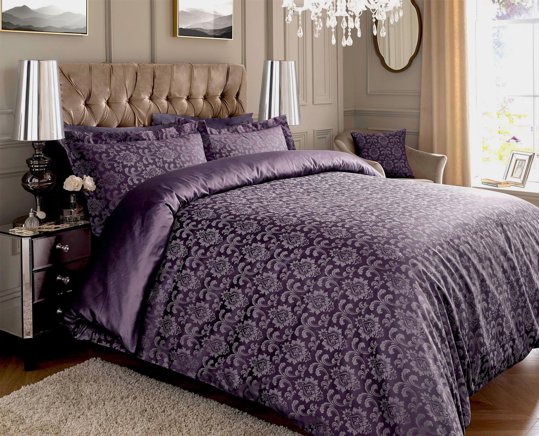 600TC Jacquard Damask Duvet Cover Sets Cotton Rich Extra Pillowcases - Picture 27 of 37