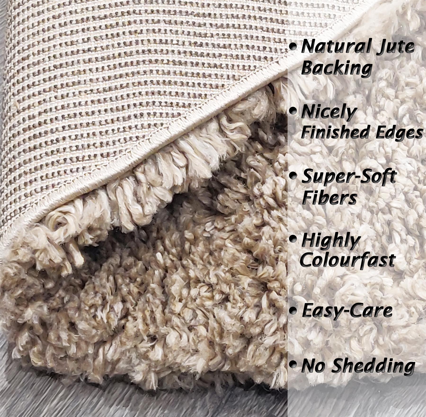 Circular Shaggy Rug Round Fuzzy Carpet Soft Fluffy No-Shed Floor Mat Living Room - Picture 6 of 96