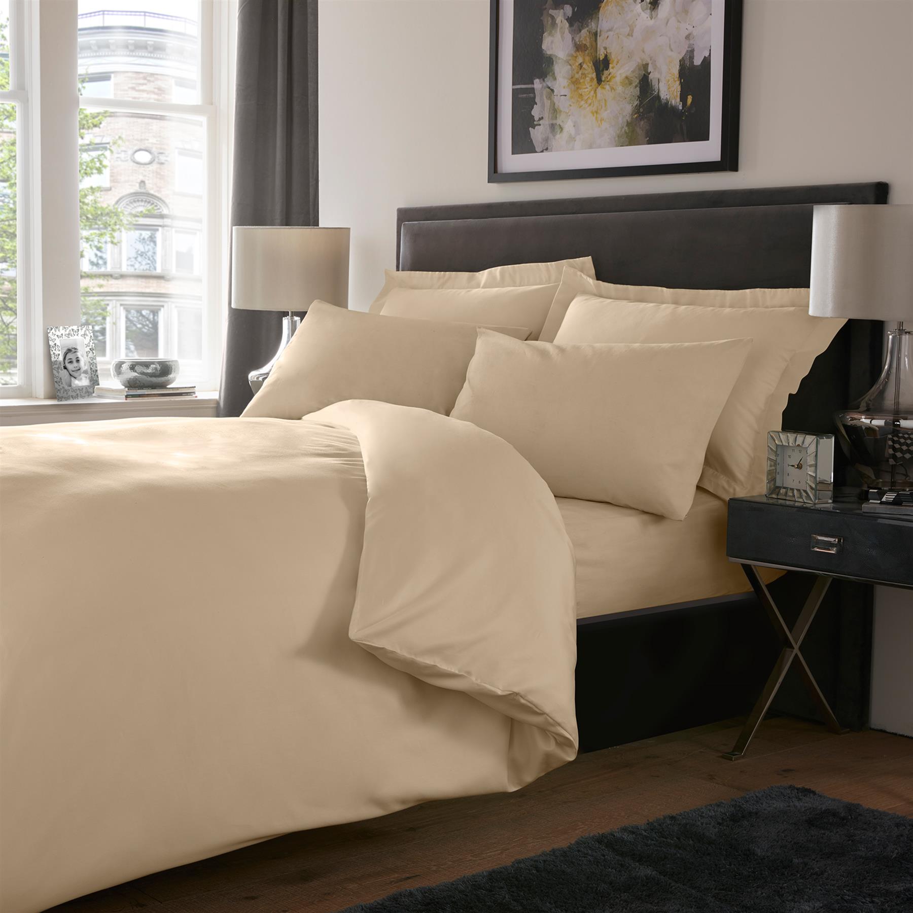 800TC Plain Dyed Cotton Rich Duvet Cover Or Extra Deep / Fitted / Flat Bed Sheet - Picture 10 of 25