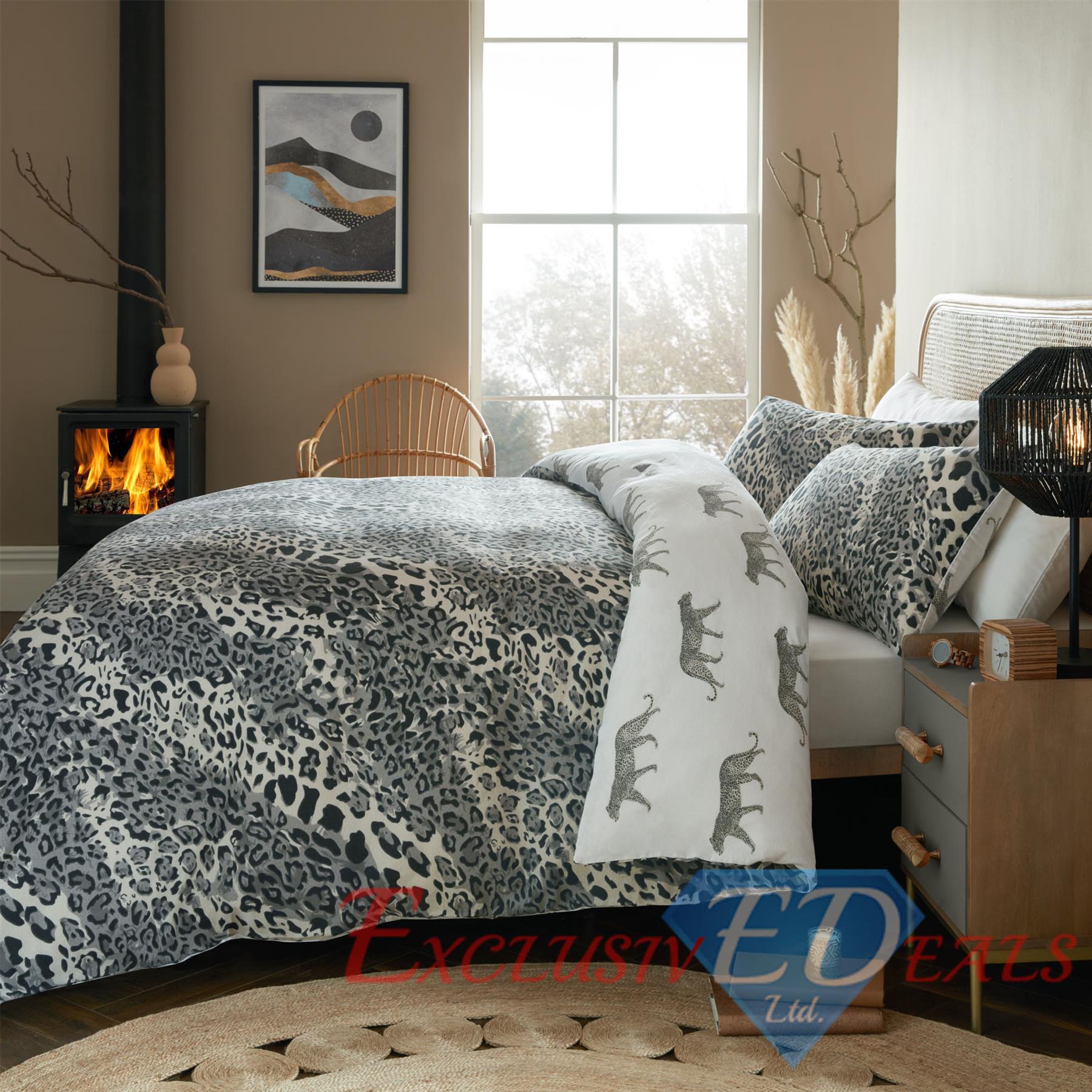 Flannelette Printed Duvet Cover Set 100% Brushed Cotton Reversible & Pillowcases - Picture 13 of 20