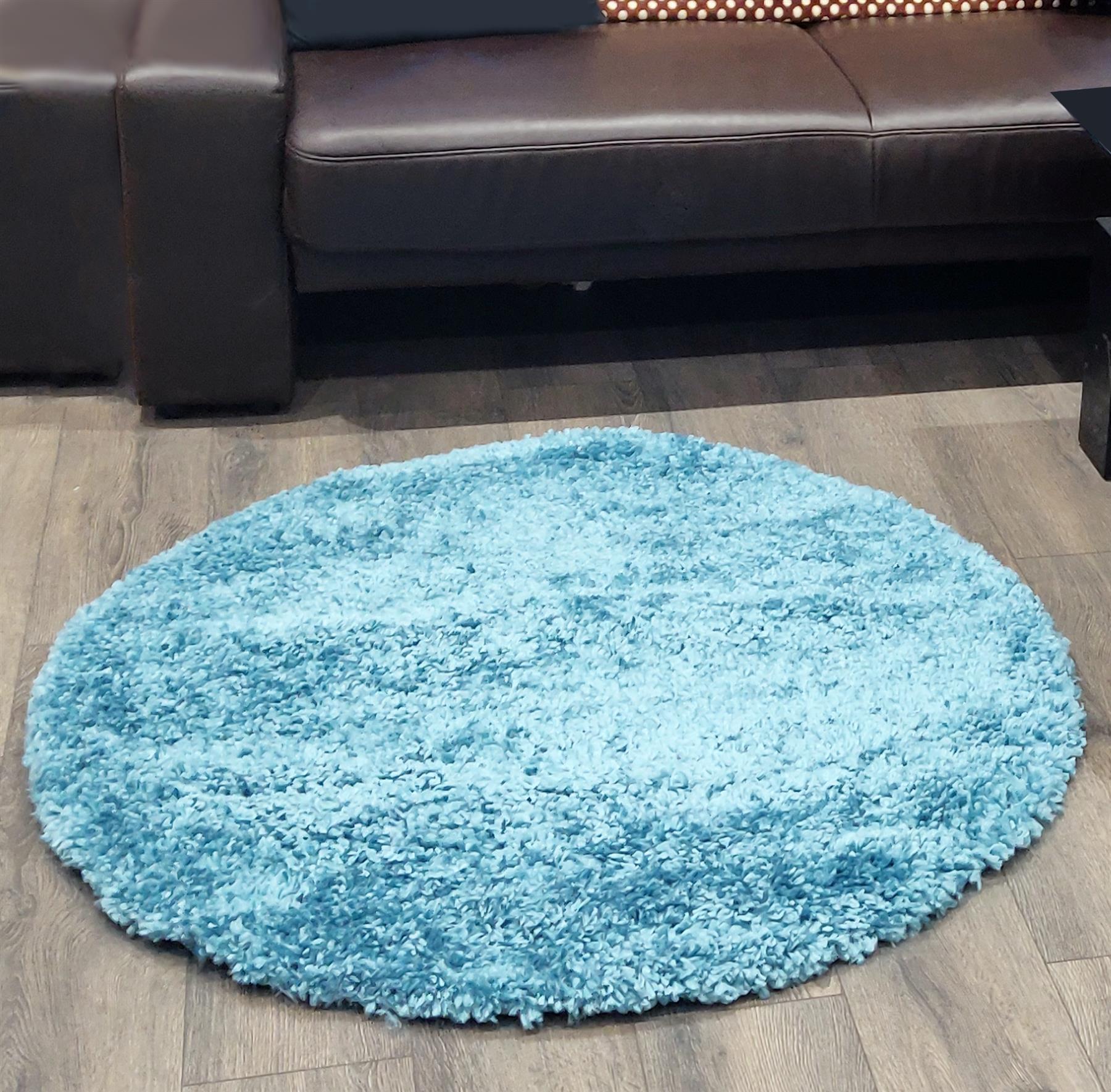 Circular Shaggy Rug Round Fuzzy Carpet Soft Fluffy No-Shed Floor Mat Living Room - Picture 89 of 96