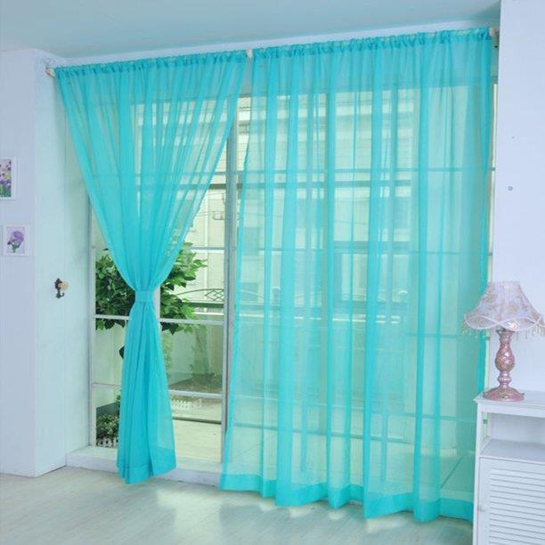 Voile Curtain 1 Panel Slot Top Or Eyelet Ring Top Mesh See-Through Net Curtain - Picture 55 of 60