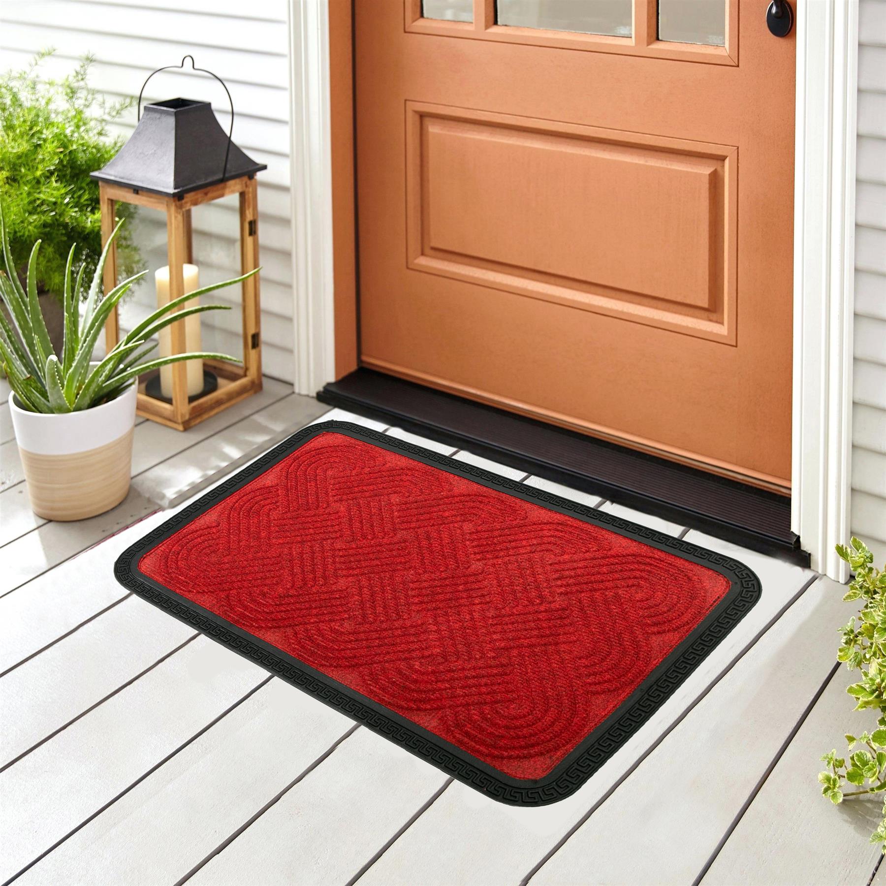 Natural Coir Door Mat 40 x 60cm Indoor Outdoor Spiral Celtic Knot Print Home Rug - Picture 38 of 41