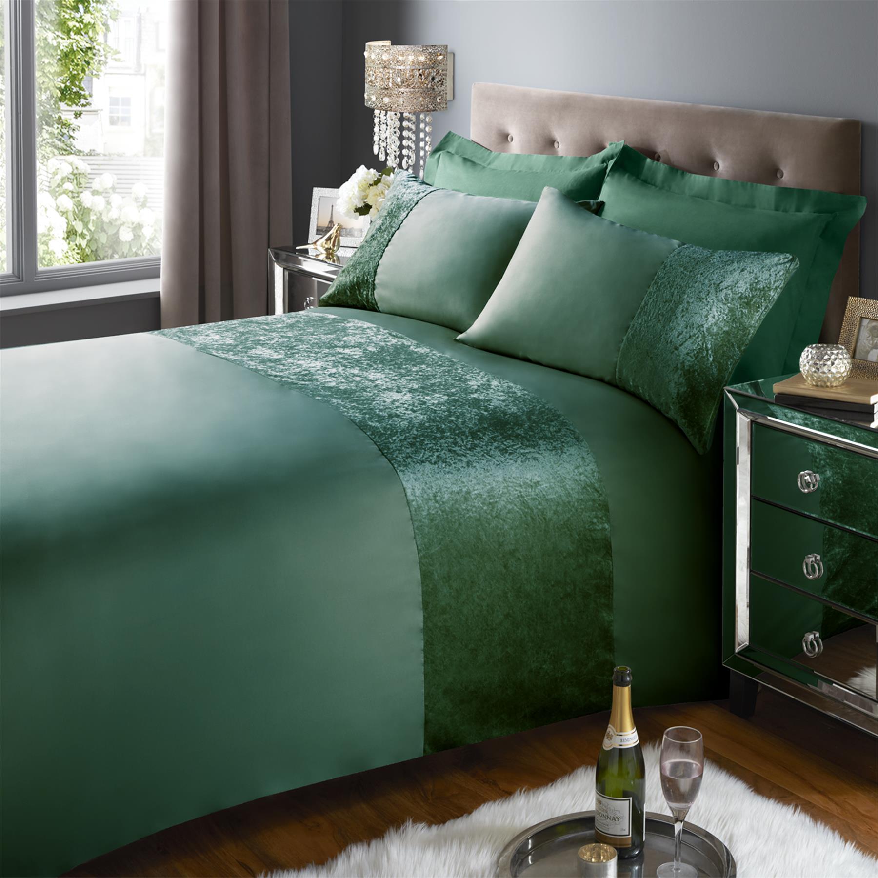 Set Micro Letto Con Fascia Velluto Schiacciato Copripiumino Federa Oxford Casalinga - Foto 18 di 49