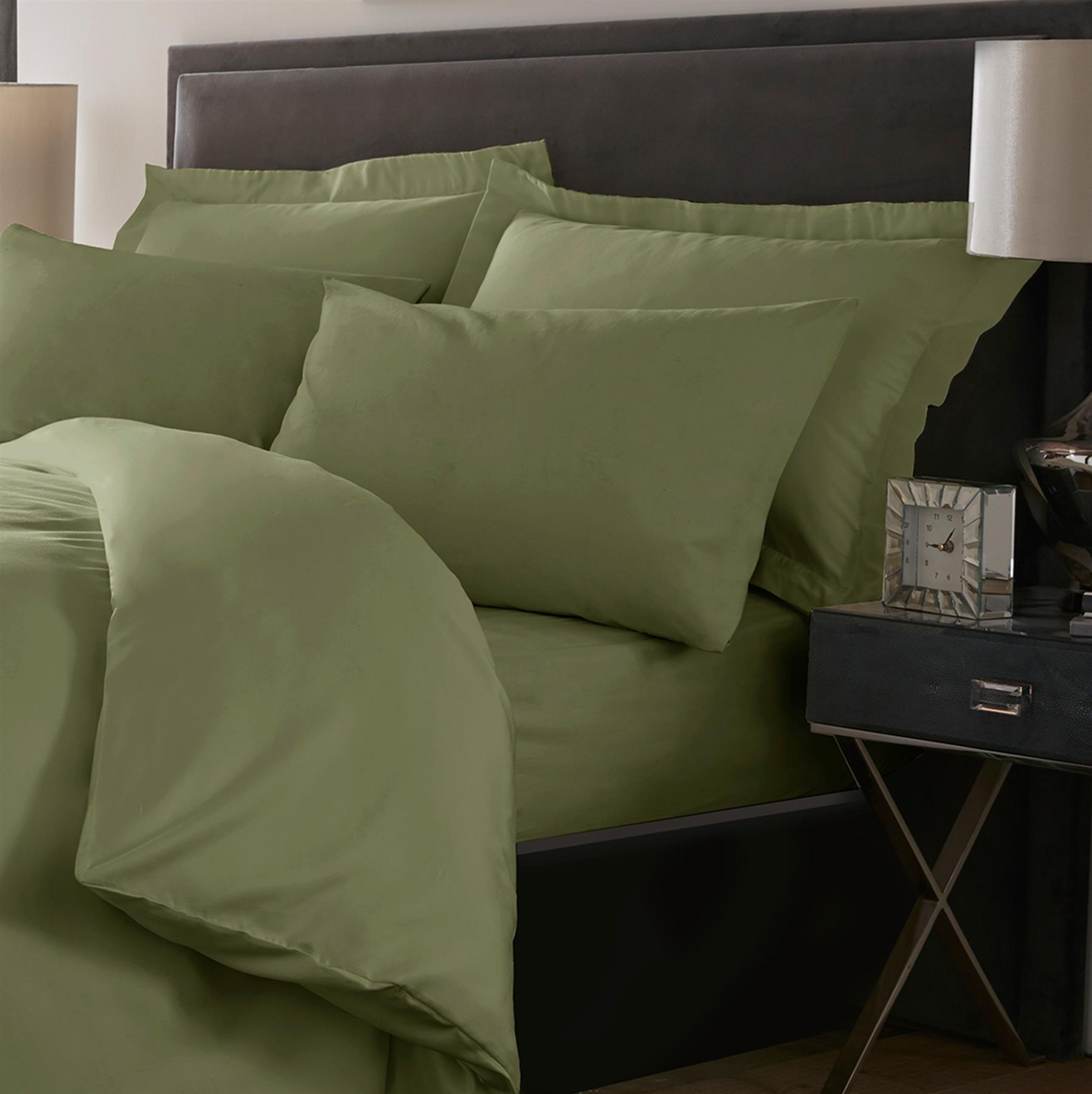 800TC Plain Dyed Cotton Rich Duvet Cover Or Extra Deep / Fitted / Flat Bed Sheet - Picture 19 of 25